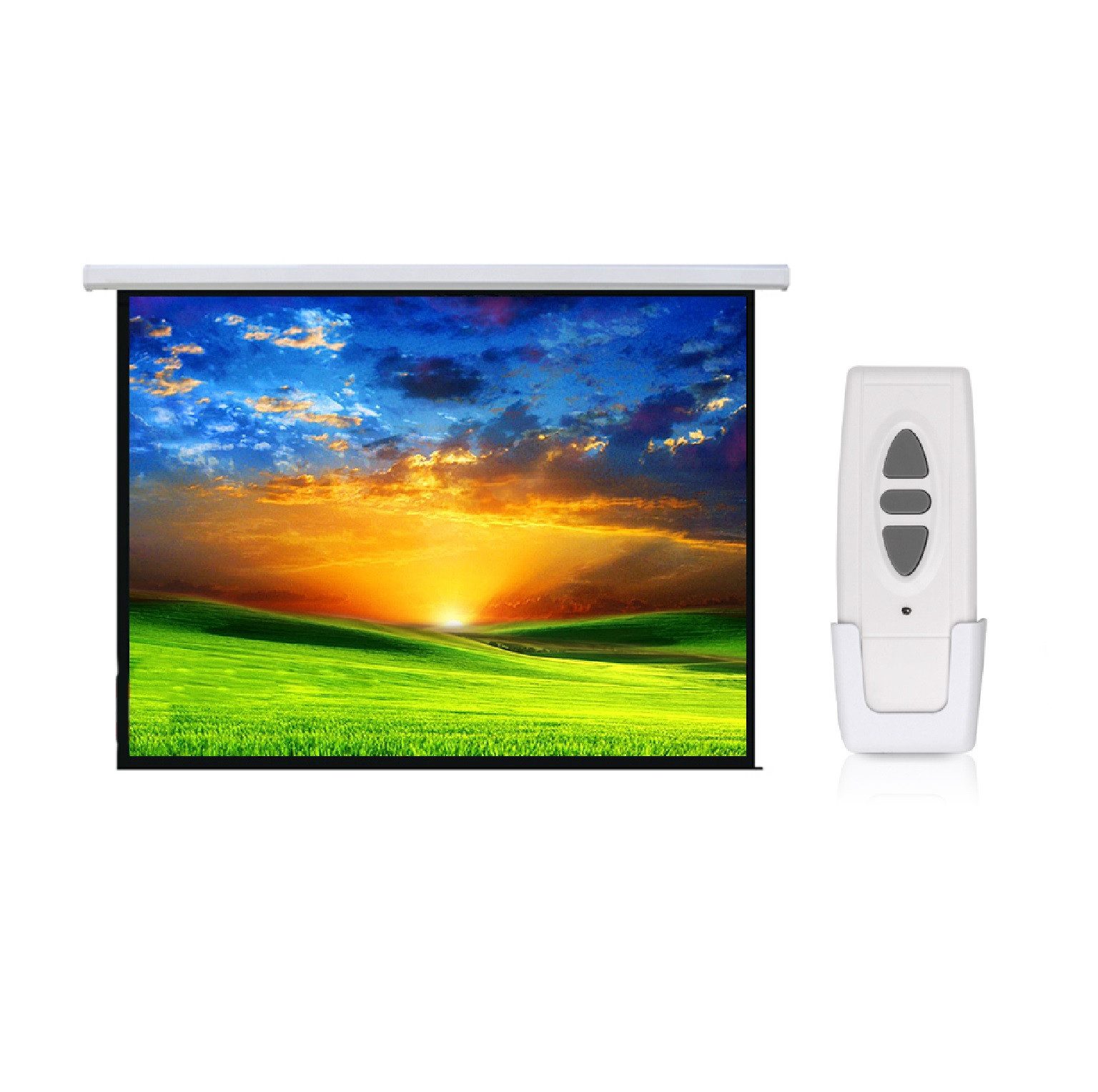 Maclean MC-592 Faltrahmenleinwand (Projektionsbildschirm 200x150 Elektrisch F 4:3, 16:9)