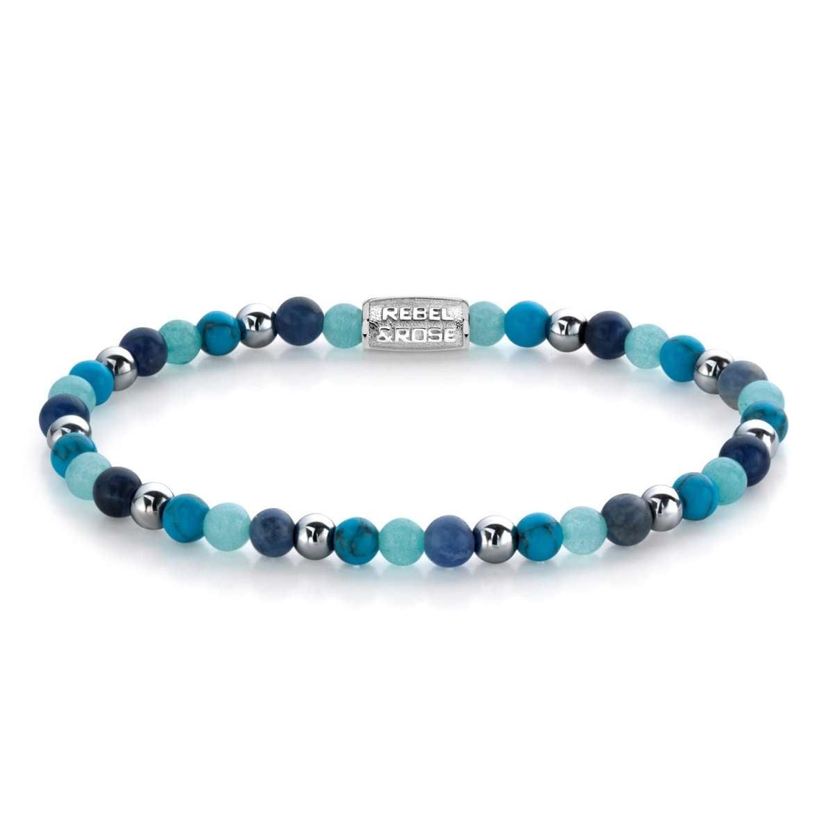 Rebel & Rose Edelstahlarmband RR-40054-S-S, für Damen Blue Summer Vibes 4 mm