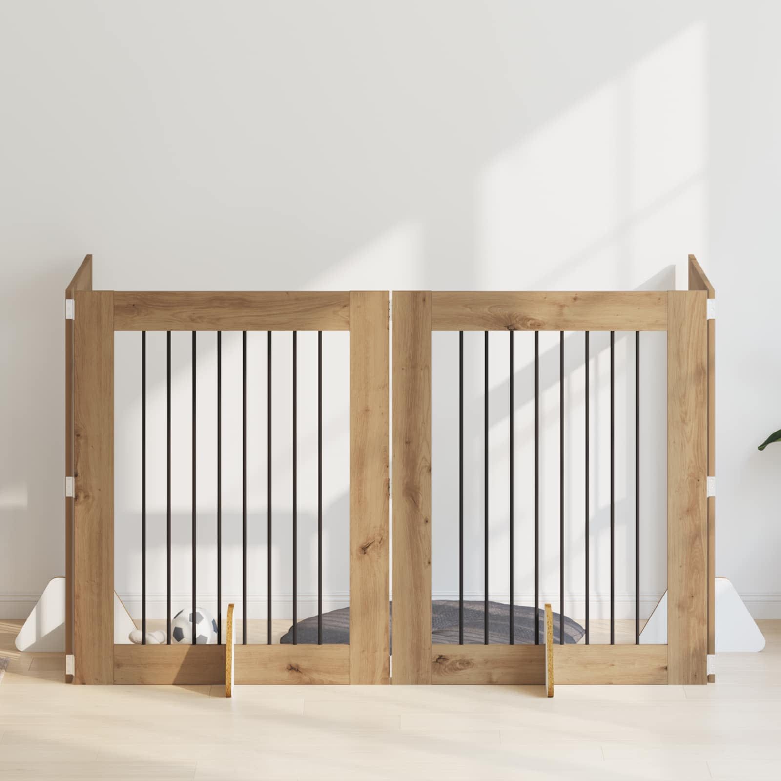 vidaXL Hundezwinger 80 x 100 cm Hunde Absperrgitter Freistehend Faltbar 4-teiliges Artisan
