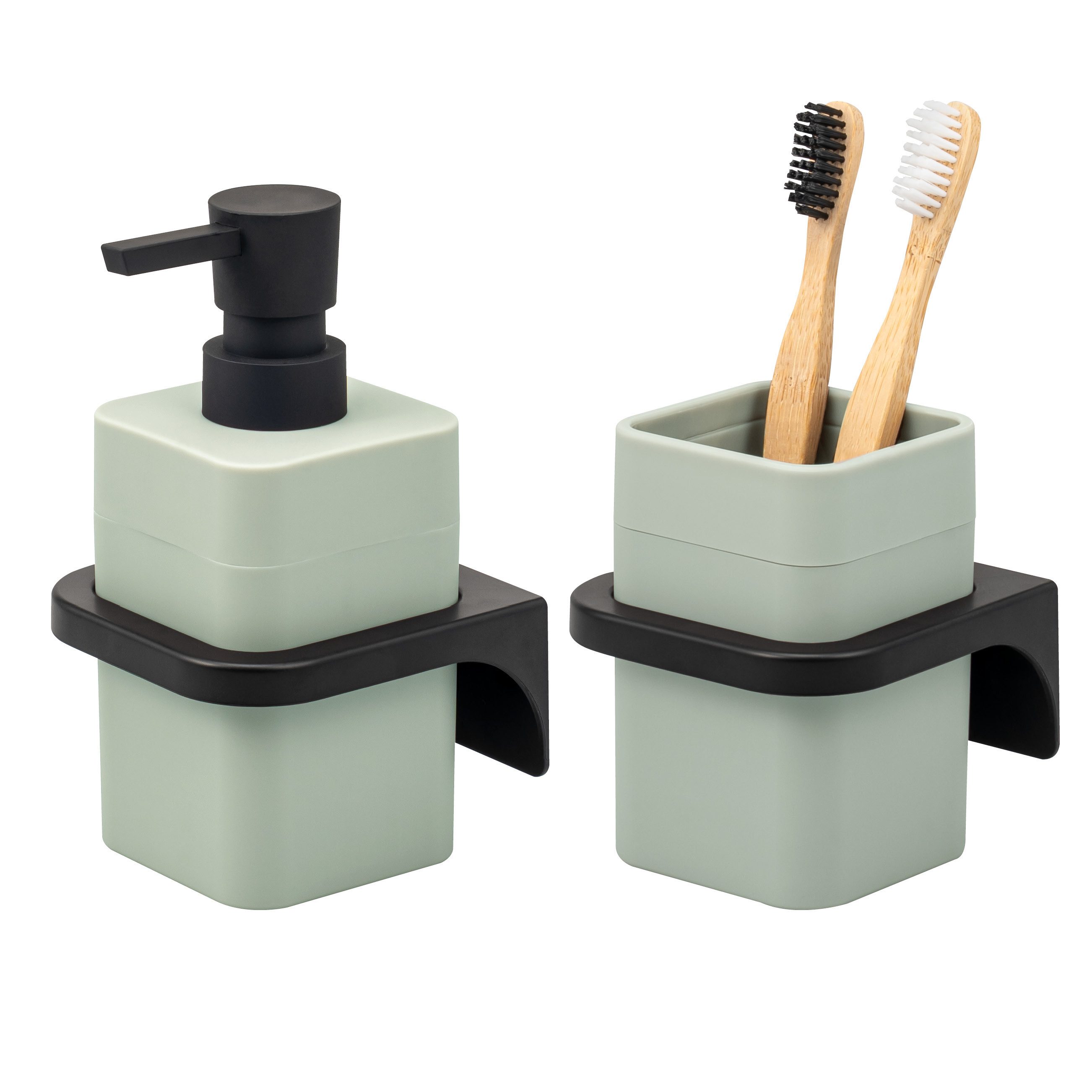 bremermann Badaccessoire-Set Bad-Serie SAVONA Softtouch inkl. Wandhalter, eckig
