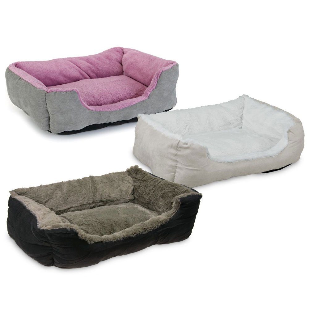 Beeztees Tierbett Beeztees Plüschbett Baboo Farbe: grau-weiss