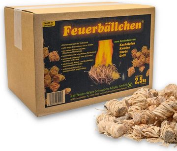 Raiffeisen Waren Grillanzünder Feuerbällchen zum Anzünden von Kachelofen, Kamin-2,5 kg Schachtel