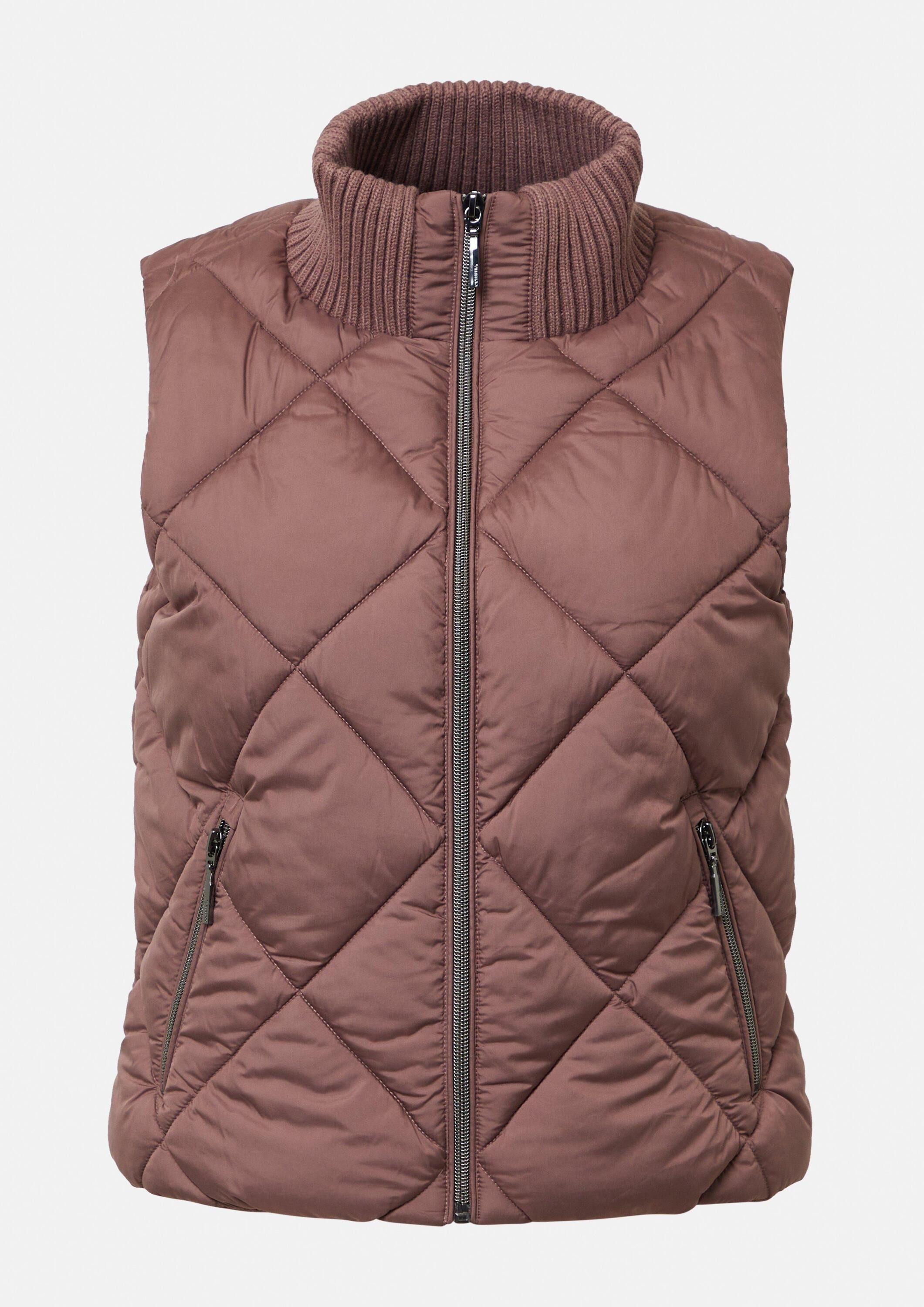 comma Outdoorjacke Outdoor-Weste Kurze Steppweste mit Ripp-Stehkragen