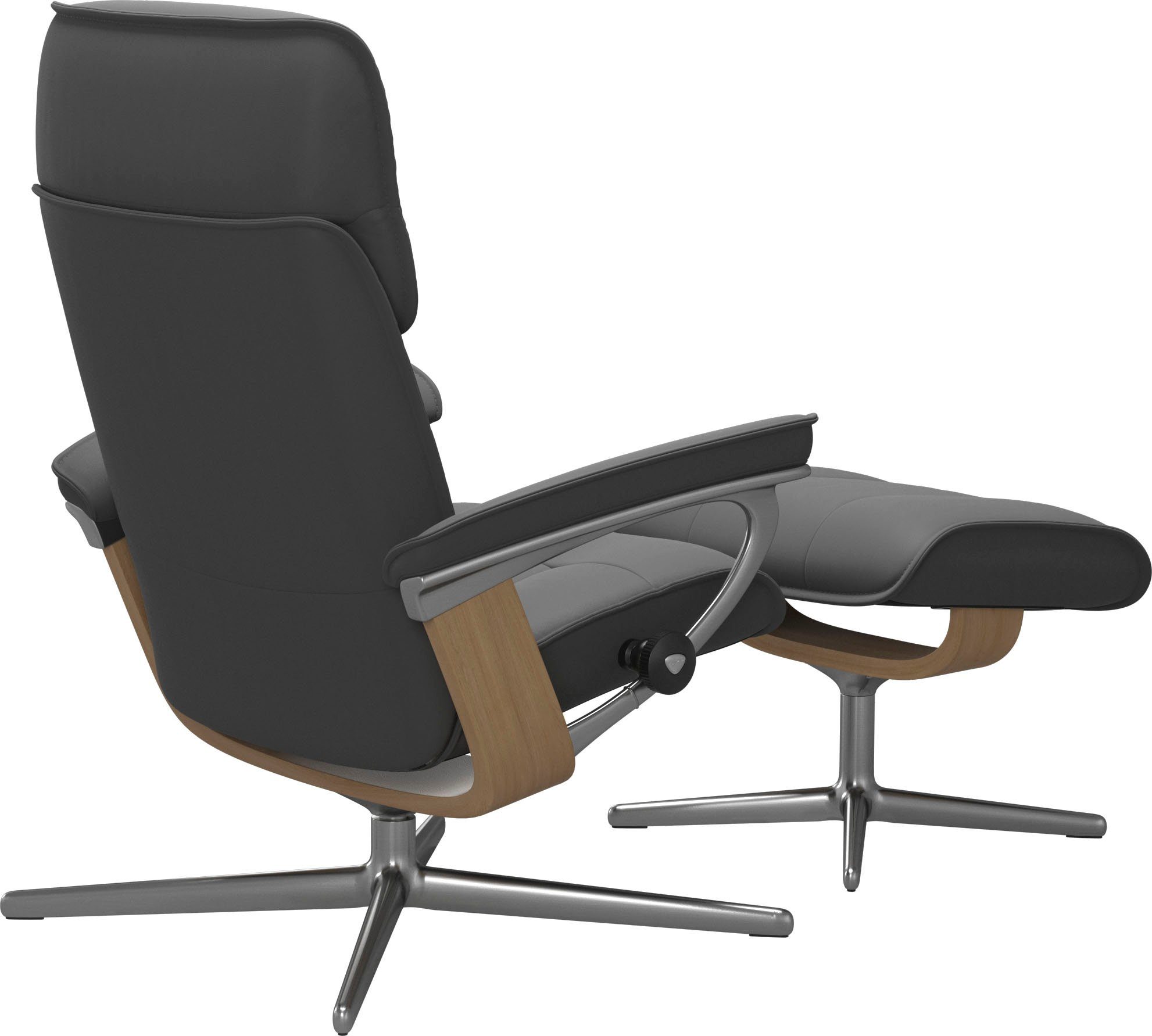 Stressless® Relaxsessel Admiral (Set, Relaxsessel inkl. Hocker), mit Cross Base, Größe M & L, Holzakzent Eiche
