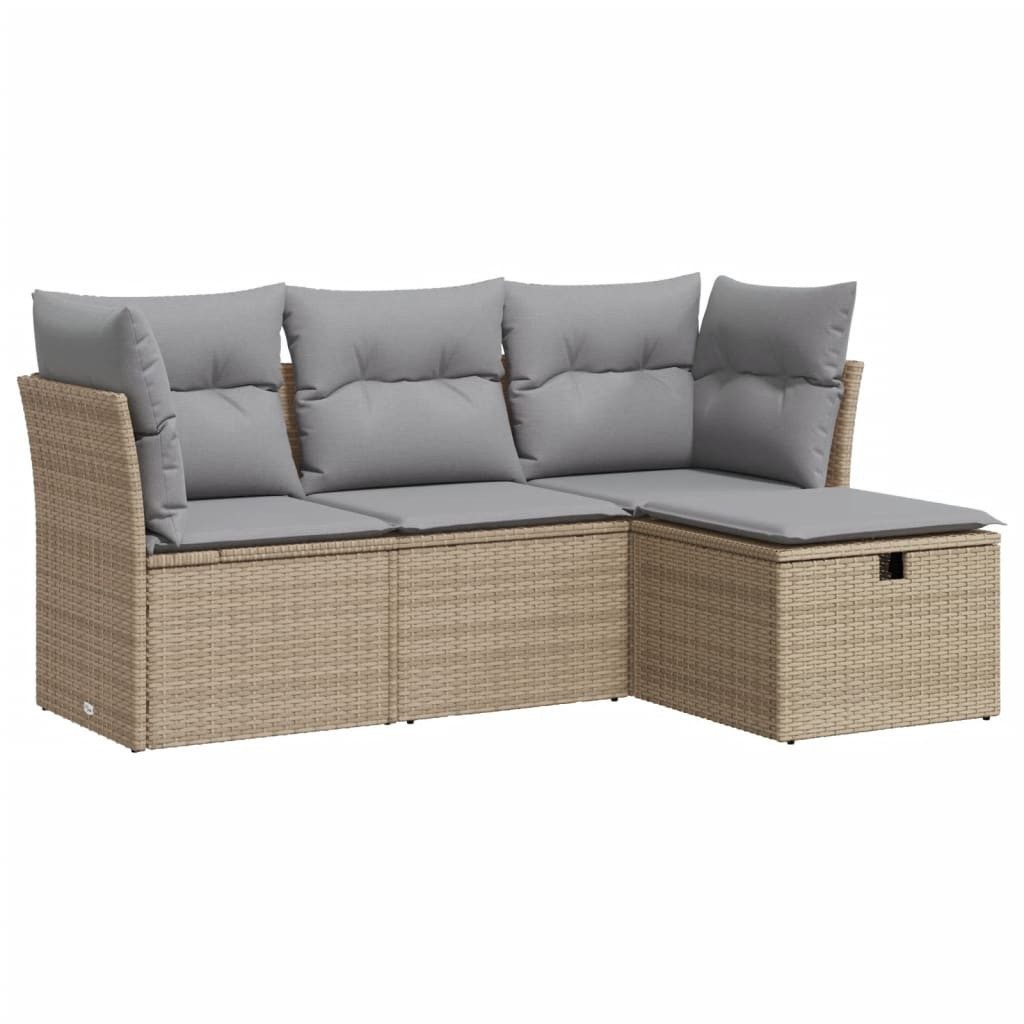 vidaXL Gartenlounge-Set 4-tlg. Garten-Sofagarnitur mit Kissen günstig online kaufen