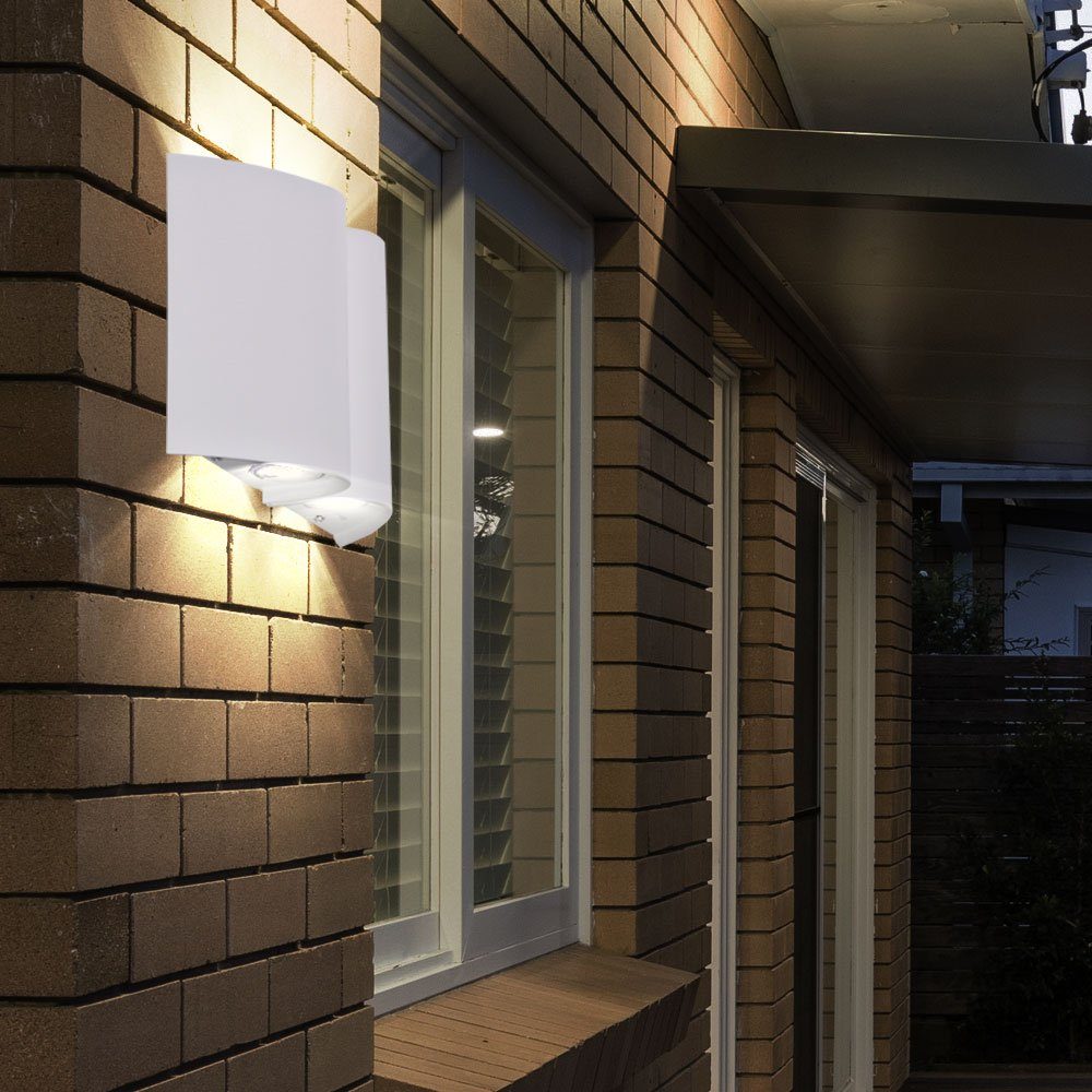 Außen-Wandleuchte, LED Außenleuchte Wandleuchte Warmweiß, etc-shop Außenwandleuchte