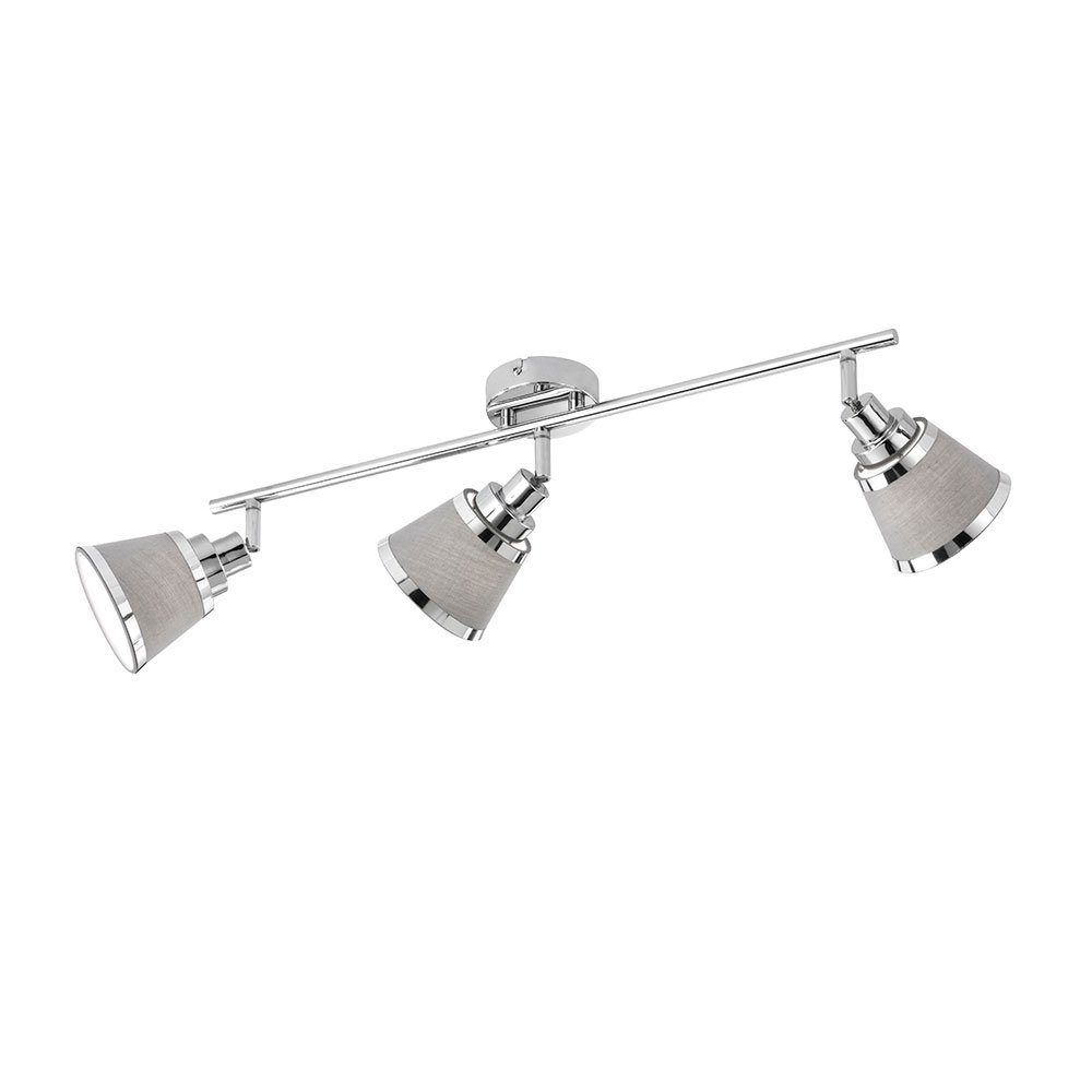 WOFI Deckenspot, Leuchtmittel nicht inklusive, Deckenleuchte Прожекторы Wohnzimmer grau Deckenlampe silber-