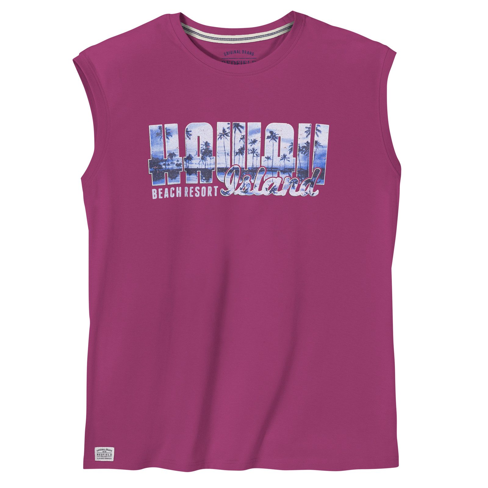 redfield Muscleshirt Redfield Übergrößen Muskelshirt Print Hawaii pink