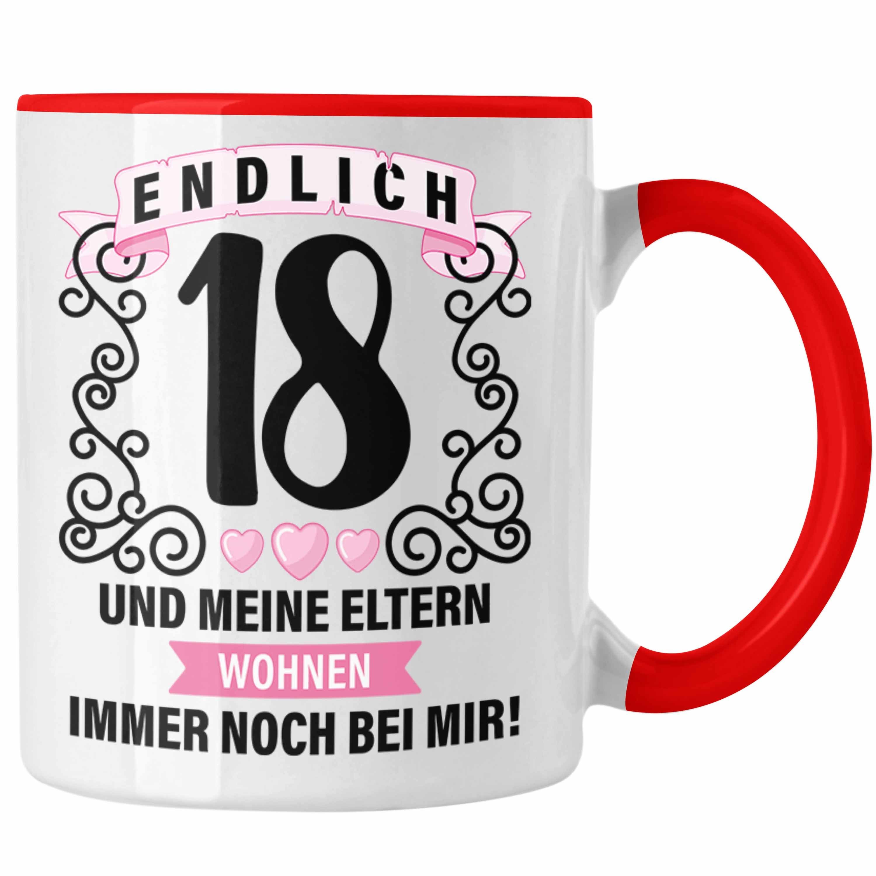 Bday Geschenkidee Geschenk Tasse zum 18 Spruch Trendation 18 Mädchen Rot 18. - Geburtstag Trendation Geschenke Jungen 18er Tasse Lustig Geschenkideen