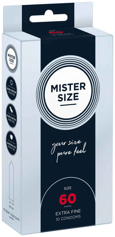 MISTER SIZE Kondome 10 Stück, Nominale Breite 60mm, gefühlsecht & feucht