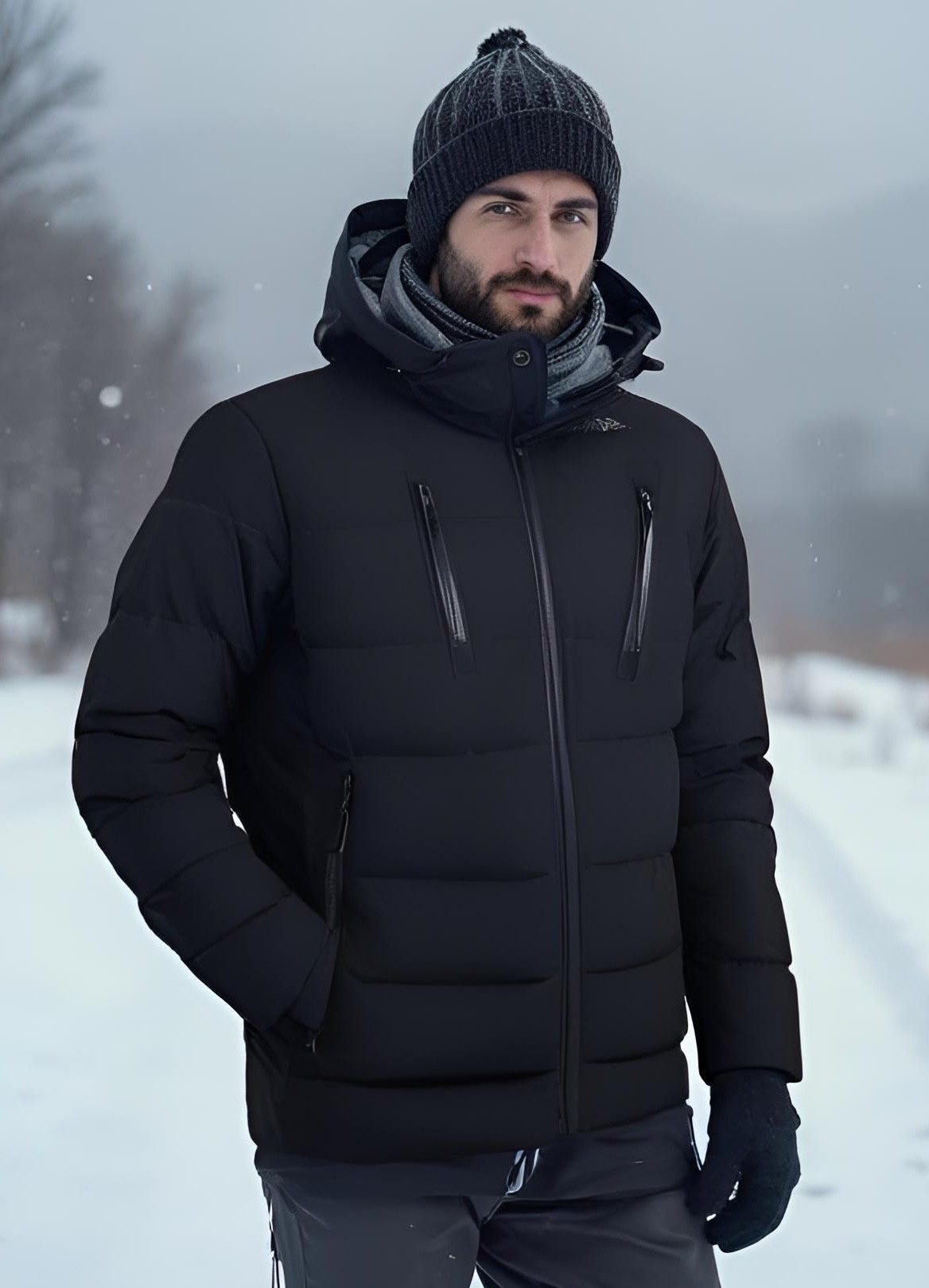 GUGGEN Mountain Daunenjacke Herren Warme Daunenjacke Jacke WH10 Sport Winterjacke Steppjacke Herrenjacke ist gefüttert mit 90% Daunen & 10% Federn