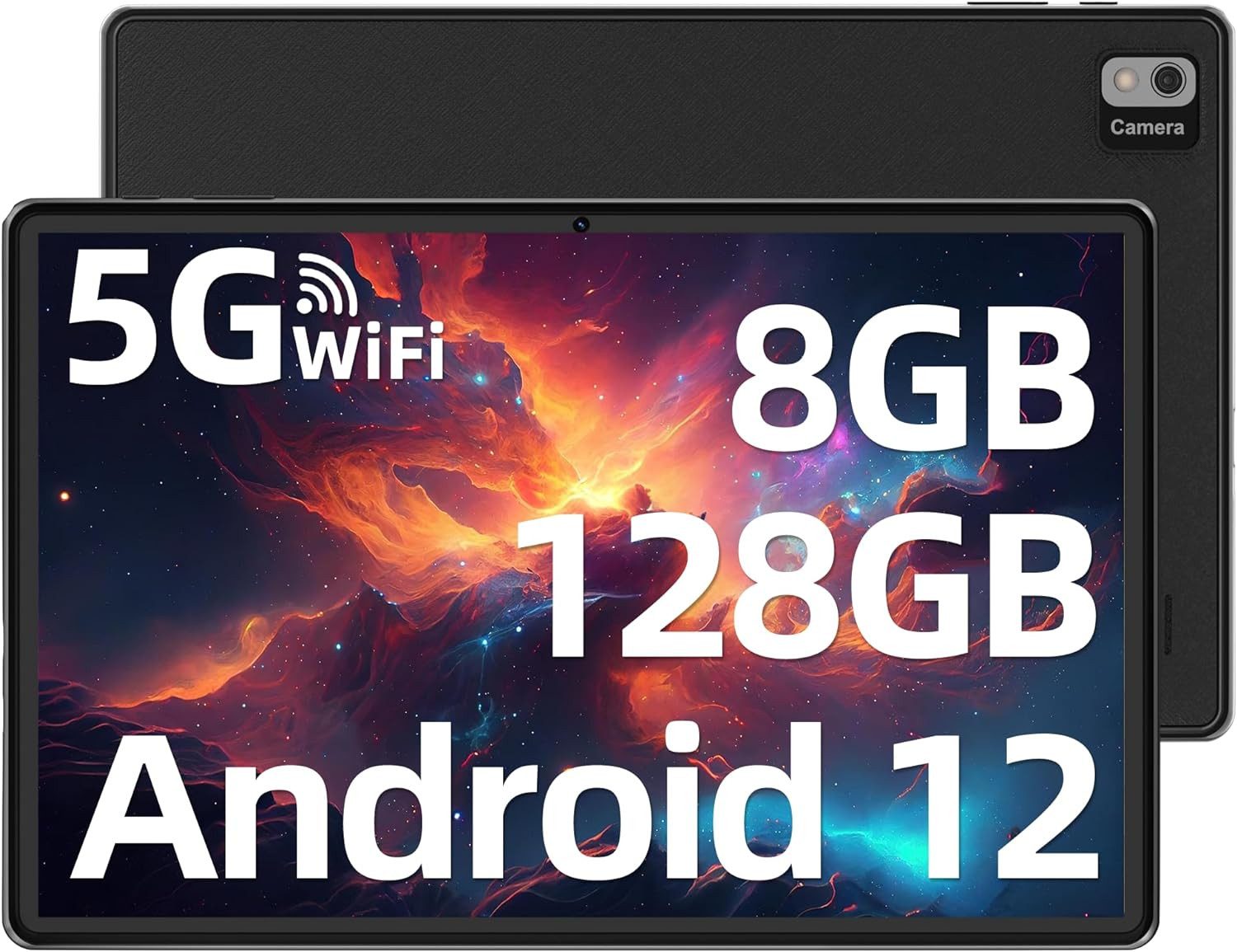 SGIN 8 GB RAM MTK Octa-Core Prozessor BT 5.0, Type-C, 6000 mAh Akku Tablet (10,1", 128 GB, Android 12, 5 G/2,4 GHz WLAN, Vielseitiges Multimedia-Gerät: Kraftvoll, Großzügig, Mobil)