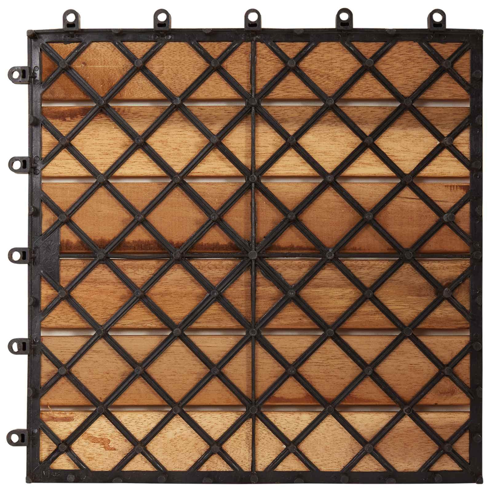 vidaXL Terrassendielen Terrassenfliese 30 stk. Braun 30 x 30 cm n-Hartholz, BxL: je 30x30 cm, (30-St)