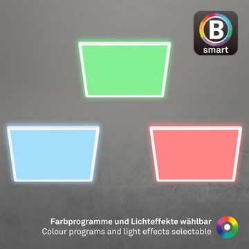 Briloner Leuchten Smarte LED-Leuchte 7491-016, Wifi, Appsteuerung, Sprachsteuerung, Fernbedienung, dimmbar, indirektes Licht, Speicherfunktion, LED fest verbaut, Neutralweiß, Smarte Deckenlampe, 28x13cm, Weiß, 22W, Wohnzimmer, Schlafzimmer