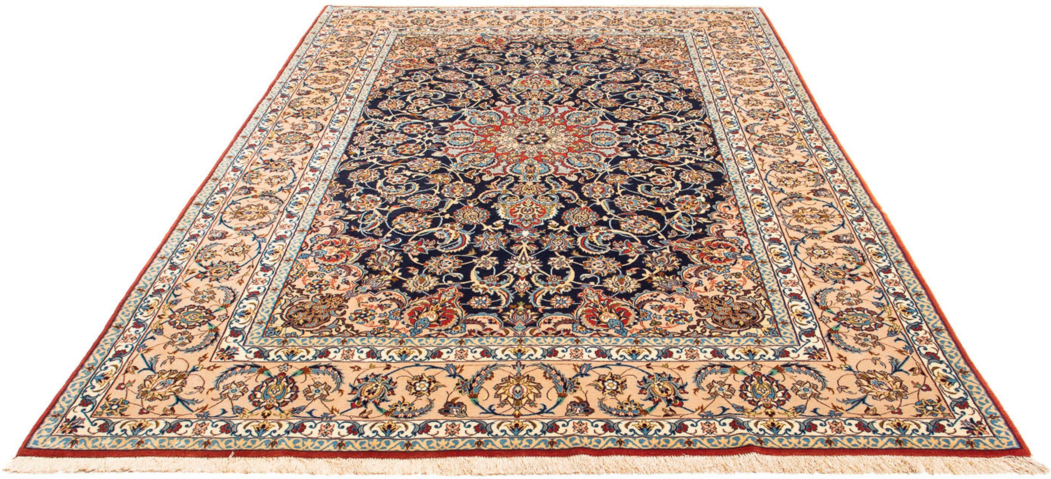 Orientteppich Perser - Isfahan - Premium - 300 x 200 cm - dunkelblau, morgenland, rechteckig, Höhe: 6 mm, Wohnzimmer, Handgeknüpft, Einzelstück mit Zertifikat