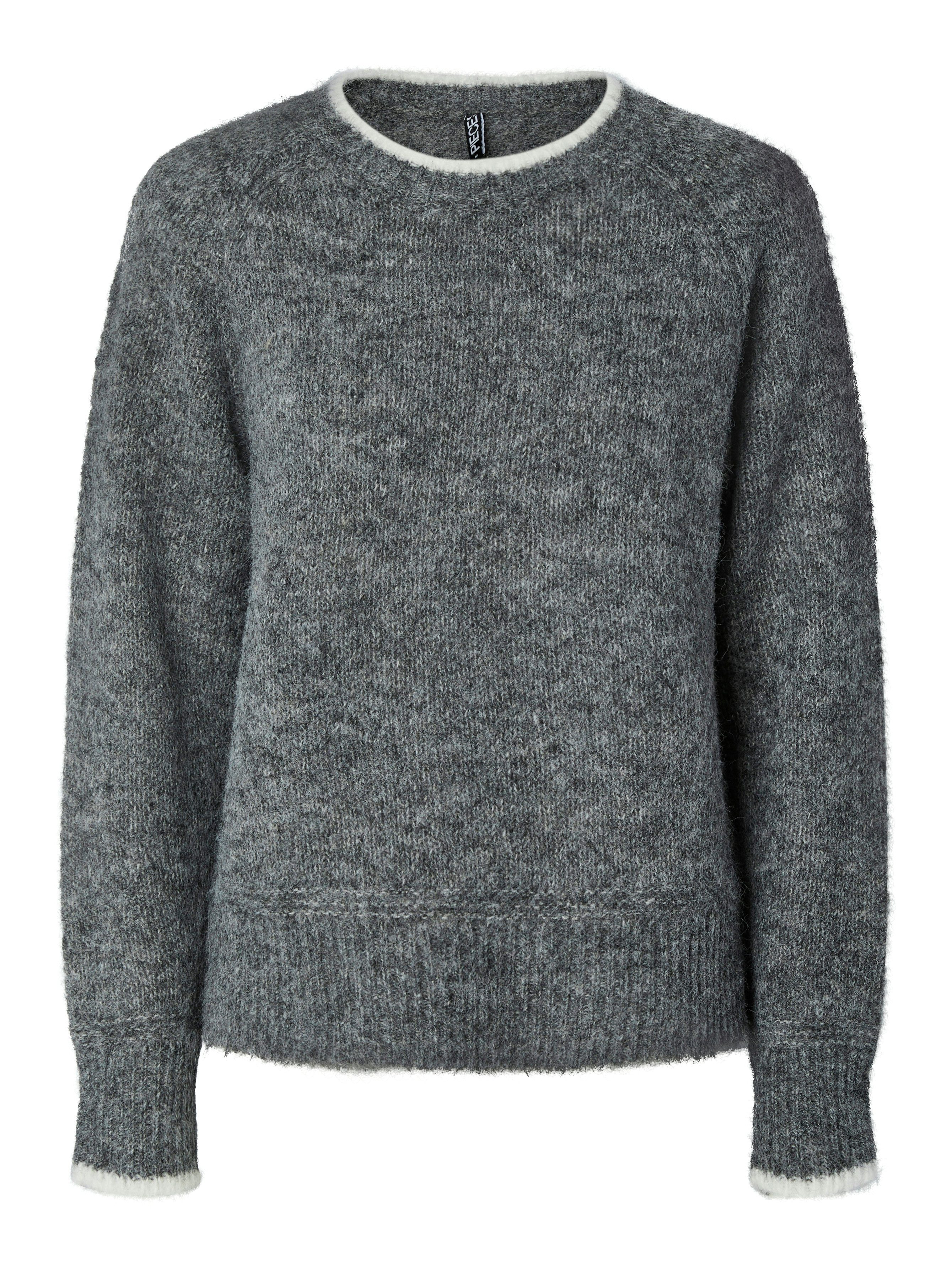 Strickpullover PCIVY LS O-NECK CONTRAST KNIT NOOS BC