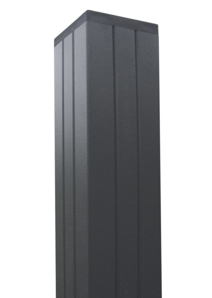 GartenLand Zaunpfosten Aluminium Steckzaunpfosten für Steckzäune, (68x68x2400 mm, 2 Nut zum Einbetonieren), Aluminium Pfosten