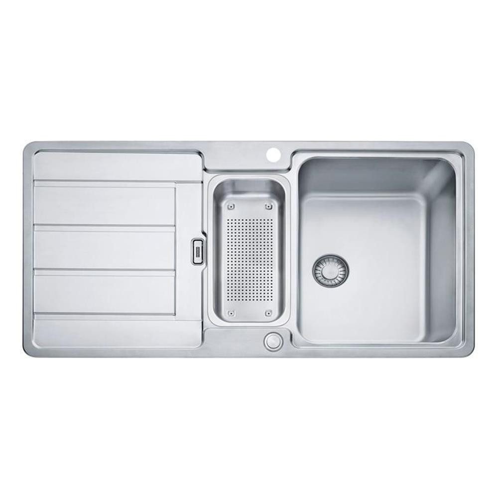 FRANKE Edelstahlspüle Hydros HDX 254 Edelstahl glatt, Druckknopfventil, 96,5/51 cm