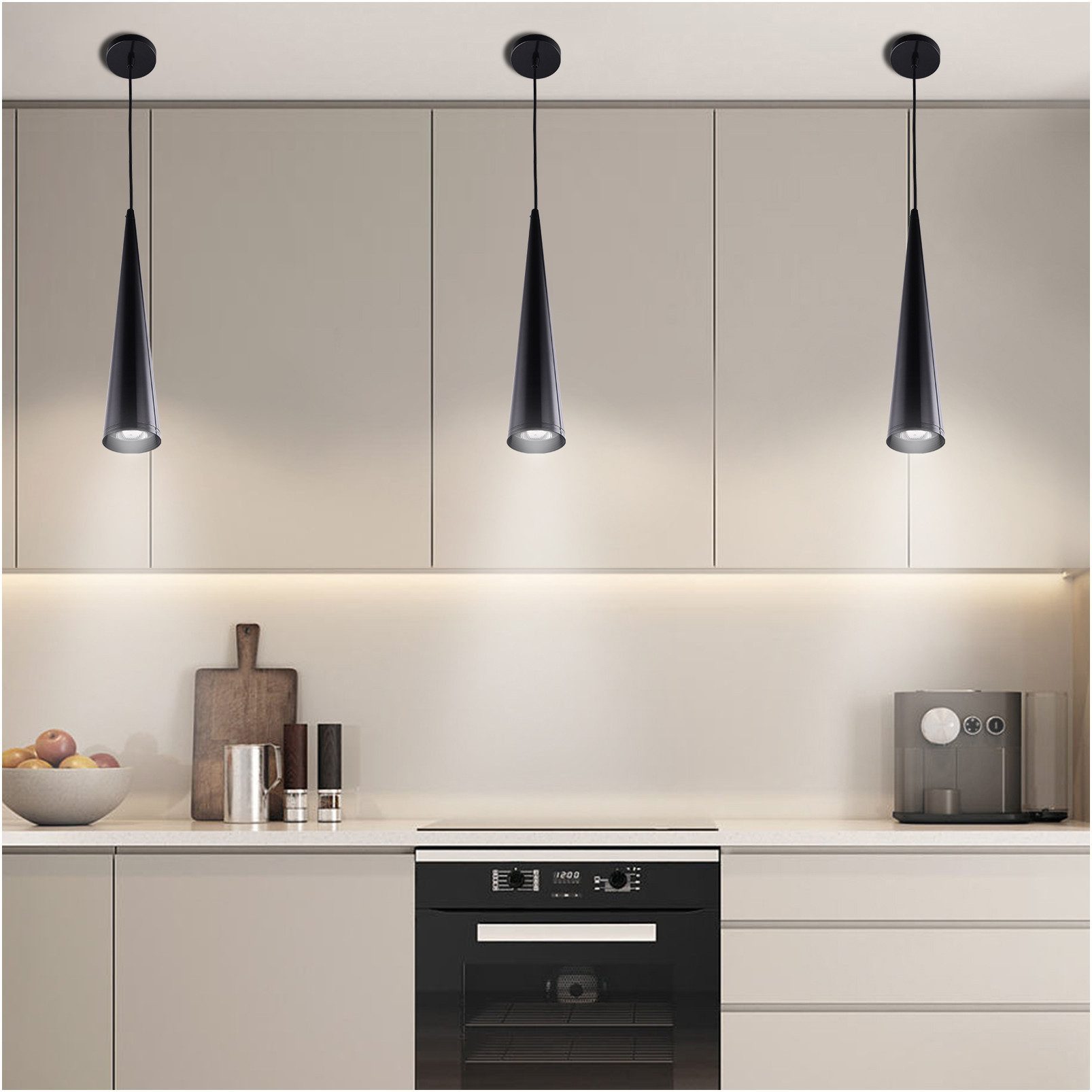 POPOLIC Pendelleuchte Modern Kronleuchter LED Pendelleuchte,Esszimmer Küche Hängelampe, 7W, Warmweiß-3000K