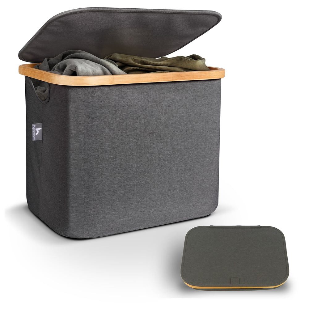 HENNEZ Wäschekorb Aufbewahrungsbox mit Deckel 40L, günstig online kaufen