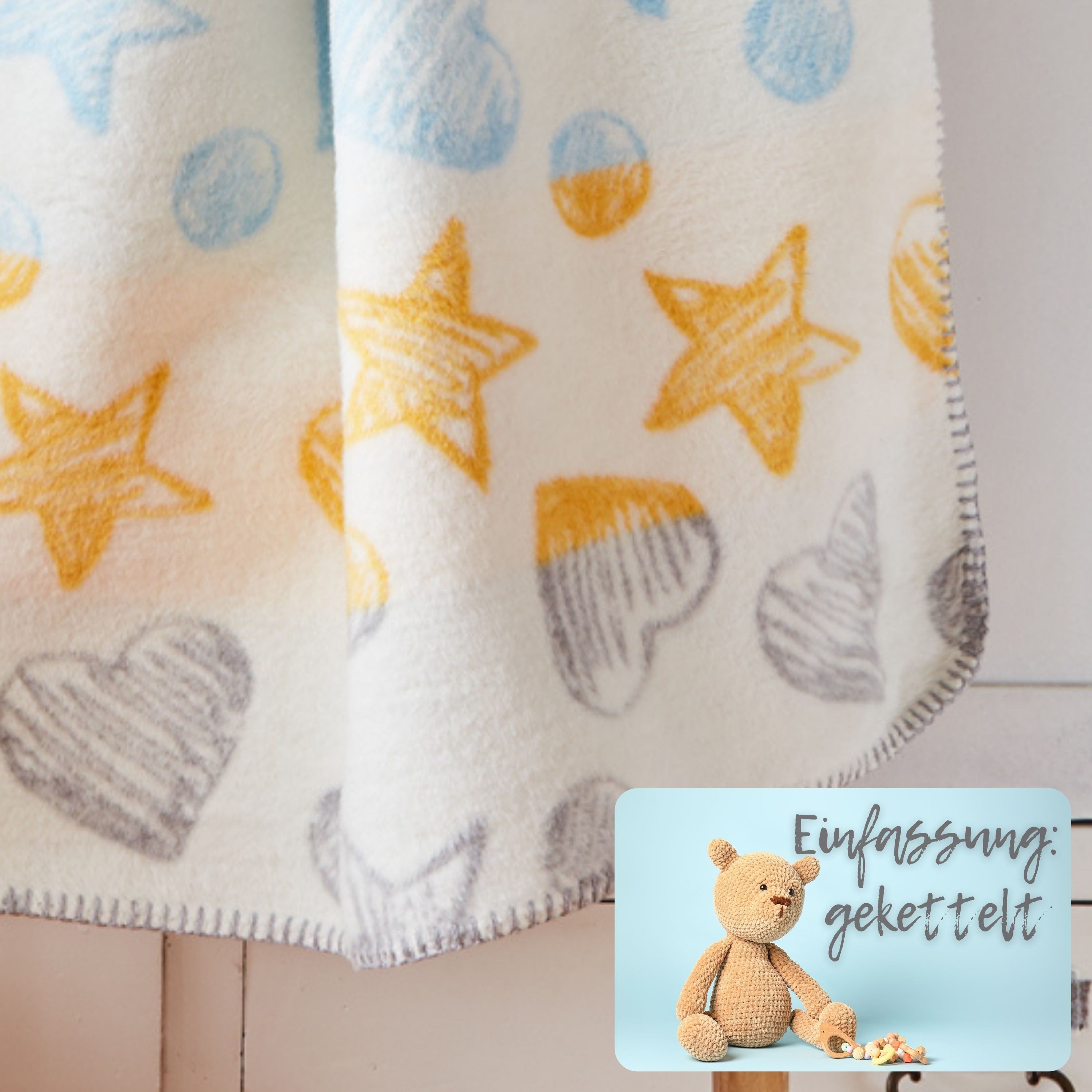 Babydecke 90x120 cm - flauschig weich - Kuscheldecke, SEI Design