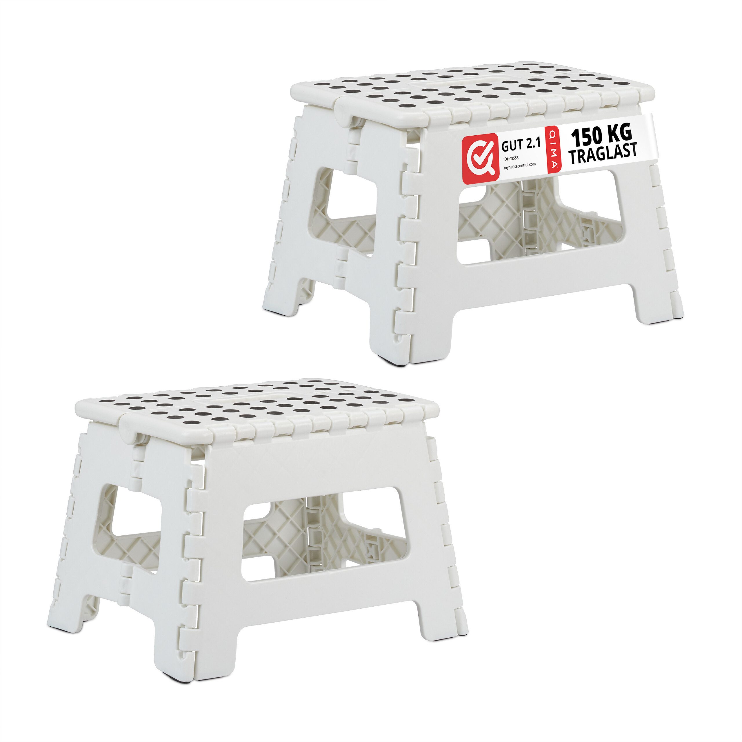 Sitzhocker Klapphocker faltbar M weiß 2er Set