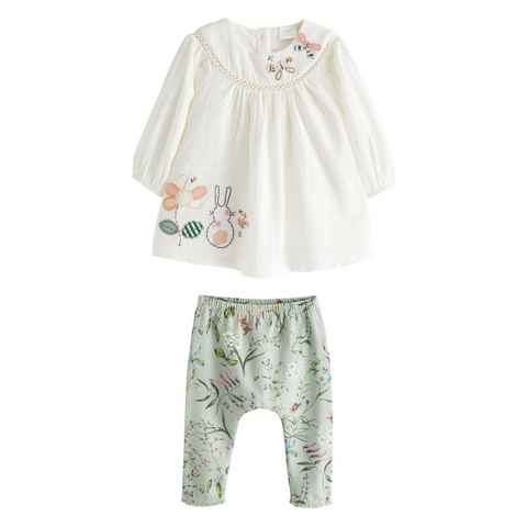 Next Shirt & Leggings 2-teiliges Baby-Set mit Gewebe-Bluse und Leggings (2-tlg)