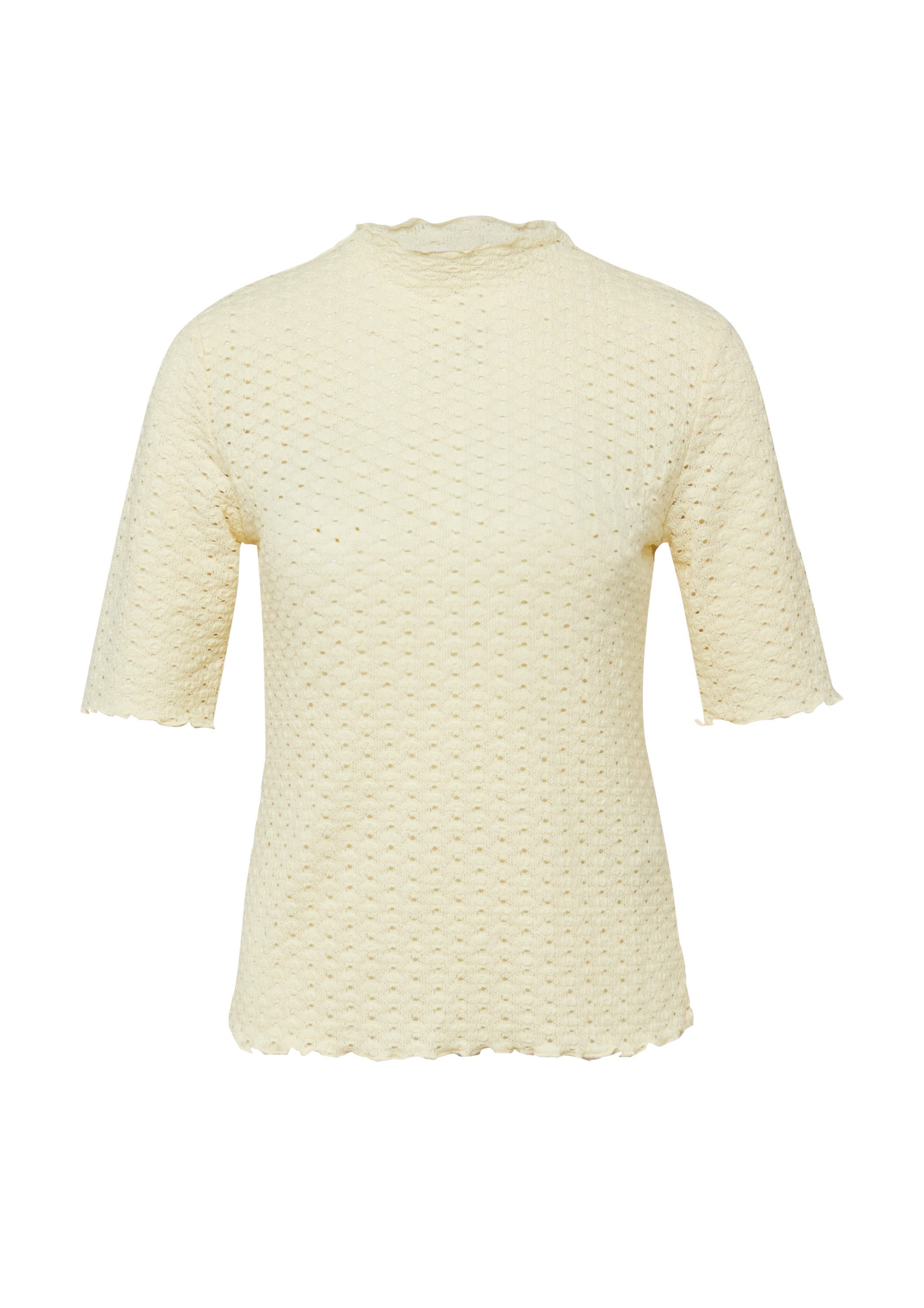 s.Oliver Kurzarmshirt T-Shirt T-Shirt aus Lochspitze mit Wellenkante günstig online kaufen