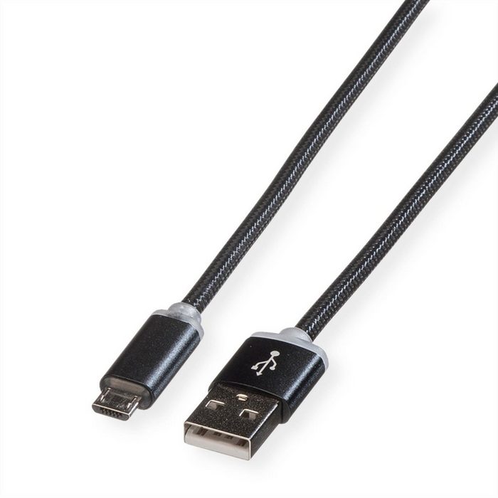 ROLINE USB 2.0 LED Ladekabel A - Micro B ST/ST USB-Kabel USB 2.0 Typ A Männlich (Stecker) USB 2.0 Typ Micro B Männlich (Stecker) (100.0 cm)