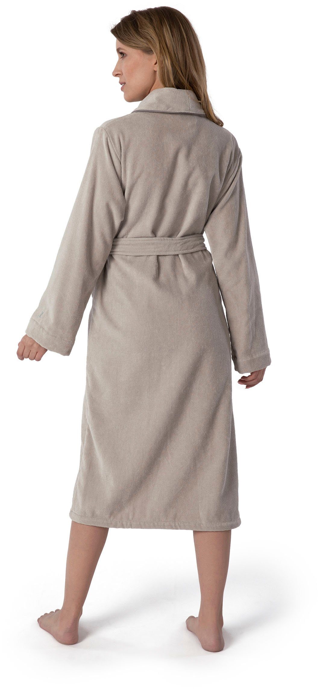 Möve Unisex-Bademantel Schalkragen Velours, ideal für Sauna & Spa, Hotelbad günstig online kaufen