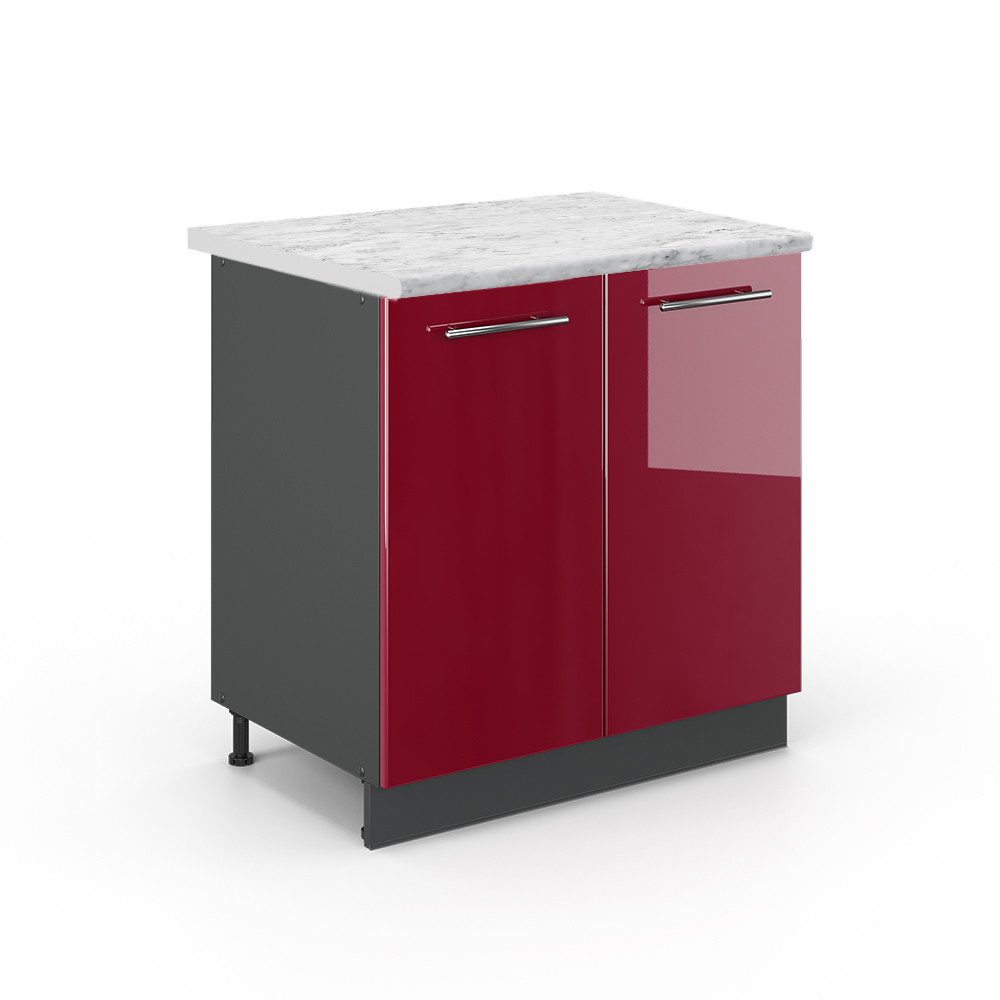 Vicco Spülenunterschrank Fame-Line, Bordeaux Hochglanz/Anthrazit, 80 günstig online kaufen