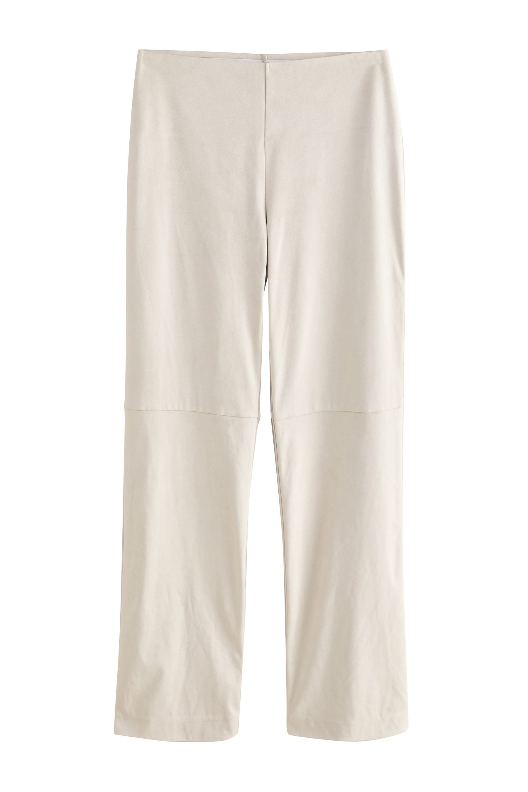 Stoffhose Hose mit weitem Bein aus Kunstveloursleder