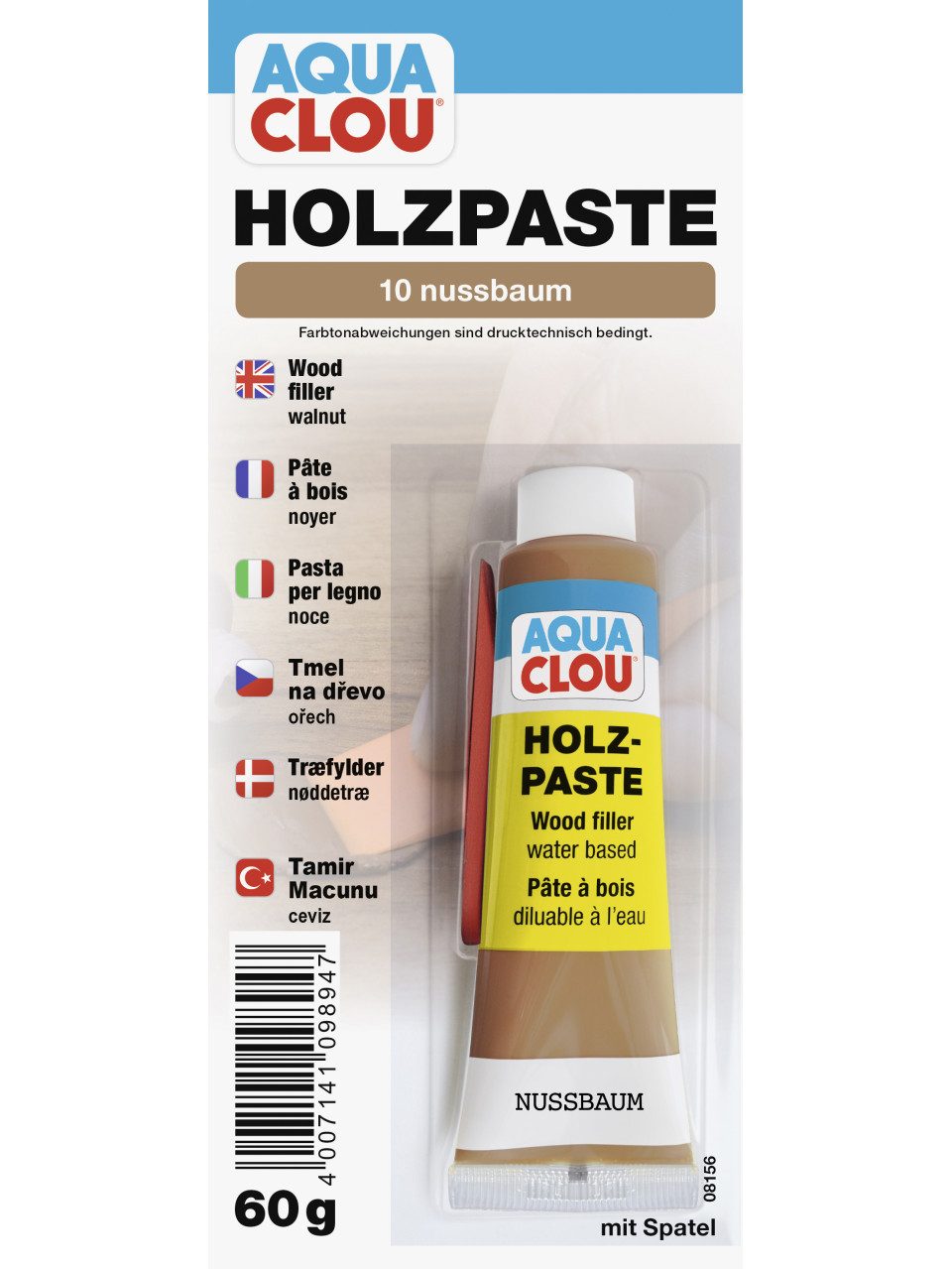 Aqua Clou Fertigspachtel Clou Holzpaste 60 g nussbaum