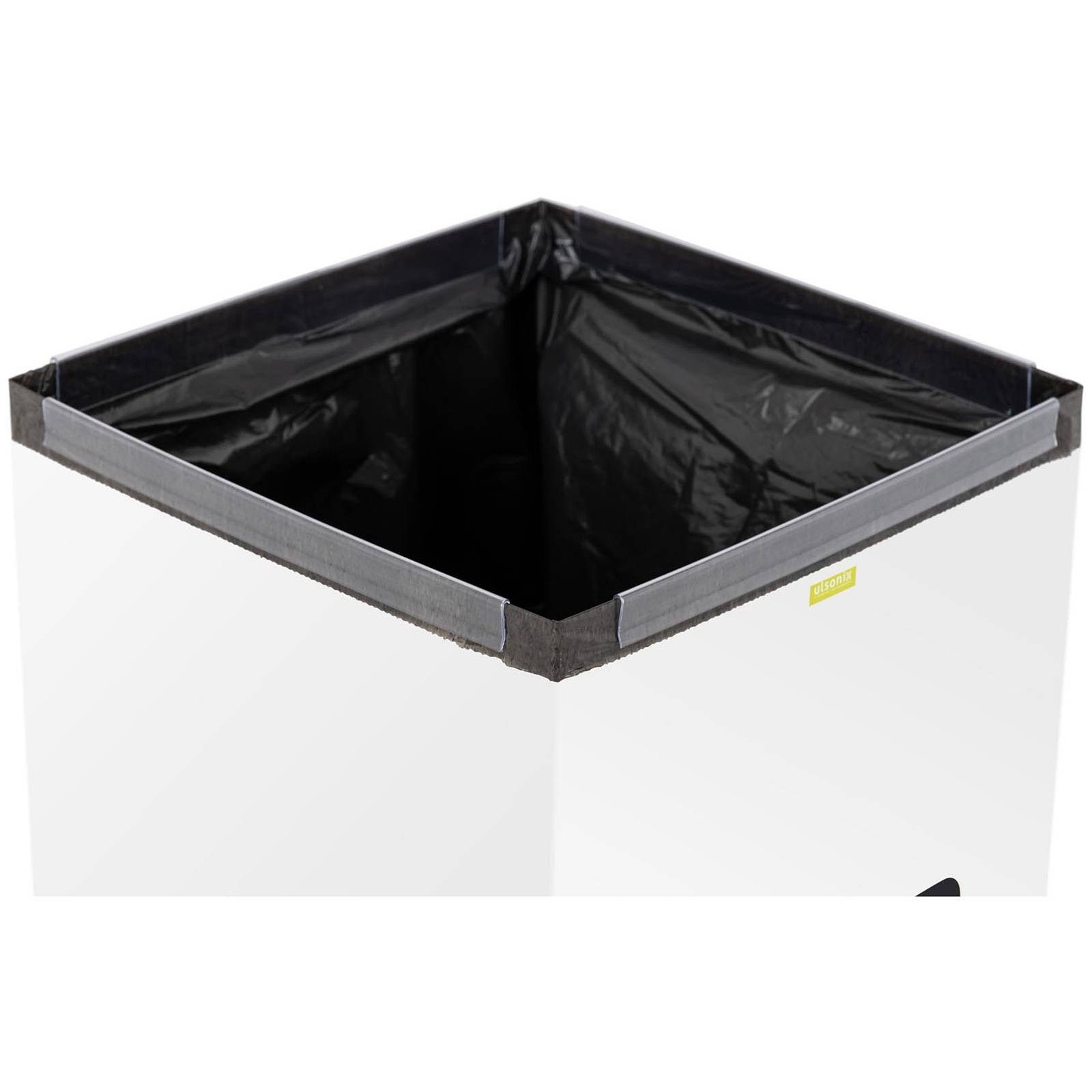 Ulsonix Mülltrennsystem Abfalleimer 60 L weiß Restmüll-Label Mülltrenner Recycling, verschiedene Größen