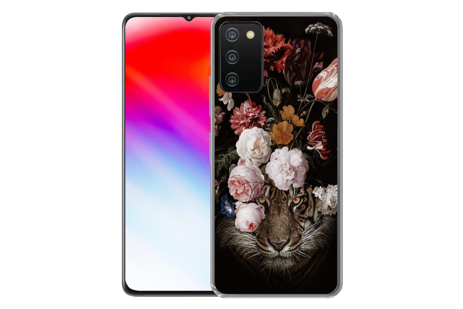 MuchoWow Handyhülle für Samsung Galaxy A03s Blumen - Jan Davidsz de Heem - Tiger - Gemälde, Smartphone-Bumper, Print, Handy Schutzhülle Dünn