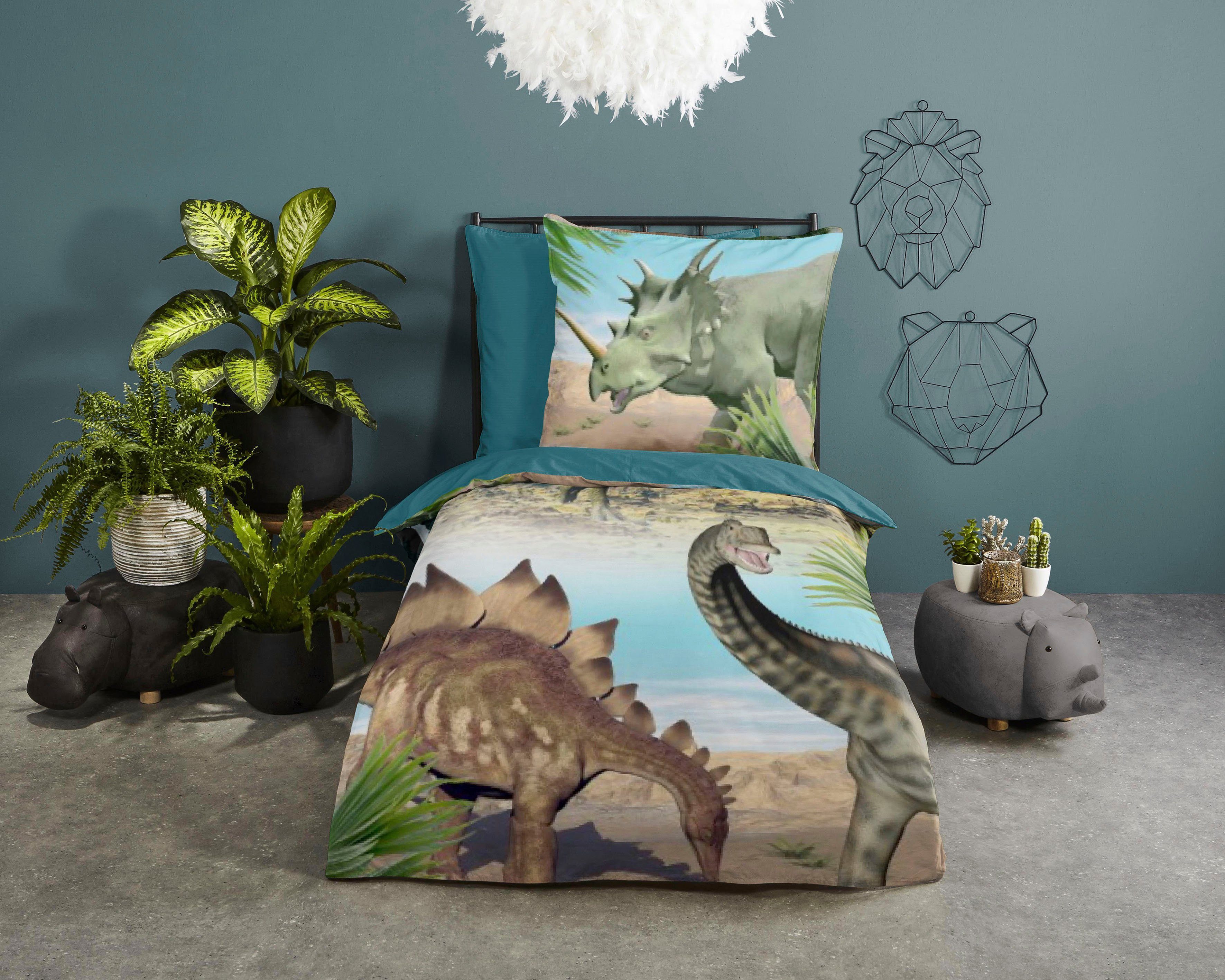 good morning Babybettwäsche Dino, Renforcé, 2 teilig, 100% Baumwolle, Renfo günstig online kaufen