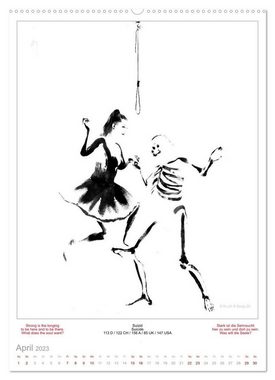 CALVENDO Wandkalender TOTENTANZ HERRENWAHL Haiku Zenga Photo DANCE OF DEATH MEN'S CHOICE (Premium, hochwertiger DIN A2 Wandkalender 2023, Kunstdruck in Hochglanz)