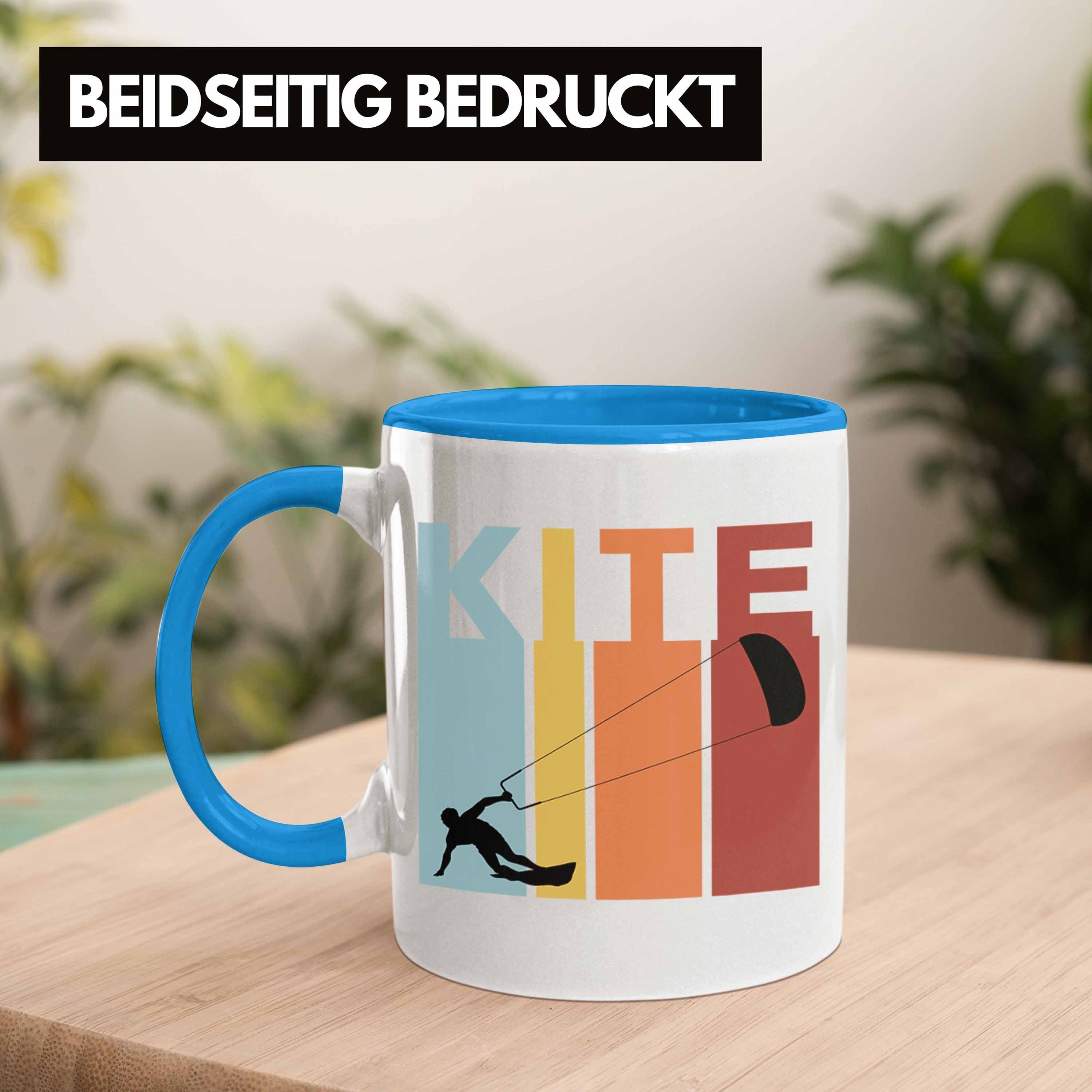 Kite Tasse Kitesurfing Trendation Surfender Tasse Geschenk Kitesurf - Blau Kitesurfen Geschenkidee Trendation