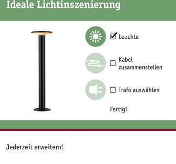 Paulmann LED Pollerleuchte Outdoor 230V Poller Plate insect friendly 2200-3000K IP44, LED fest integriert, Warmweiß, Insektenfreundlich