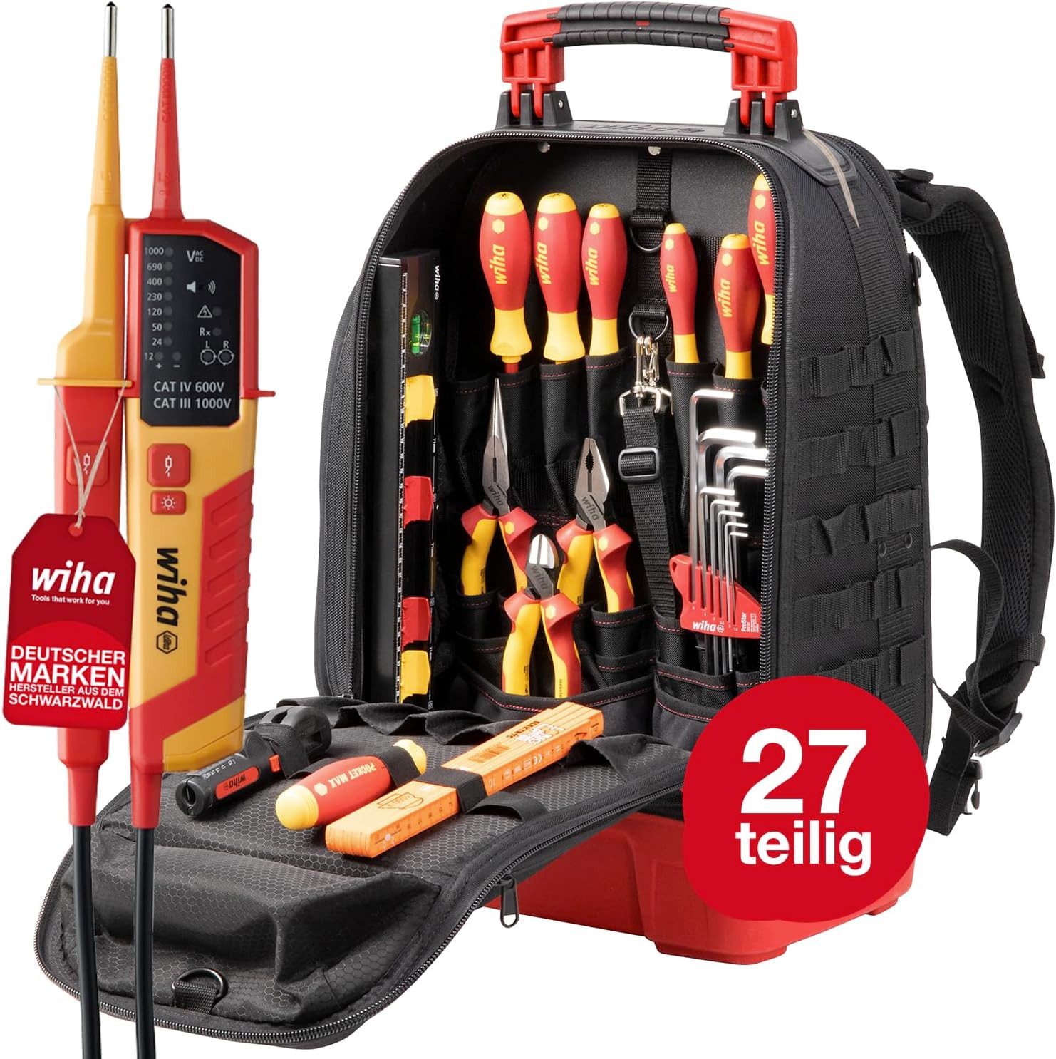 Wiha Werkzeugtasche (45748), inkl. Wiha Spannungs- und Durchgangsprüfer