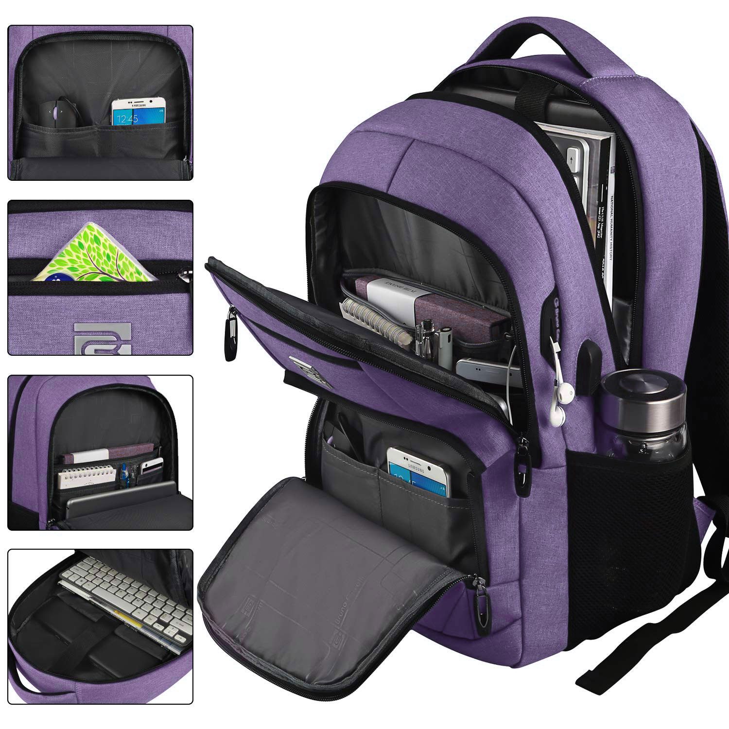 MODFU Laptoprucksack Laptop Rucksack Rucksäcke Schulrucksack Laptoptasche Wasserbeständig (Laptop Notebook Tasche Schule Uni Rucksack Freizeitrucksack, Anti-Die – Bild 2 von 5