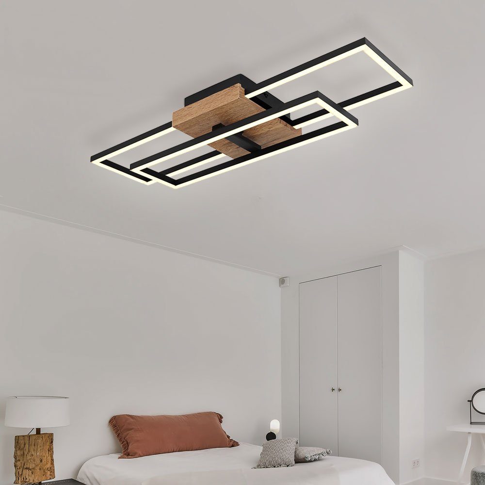 etc-shop LED Deckenleuchte, Deckenlampe Leuchtmittel zum Deckenleuchte inklusive, Flur LED Warmweiß, Holzoptik Wohnzimmerlampe