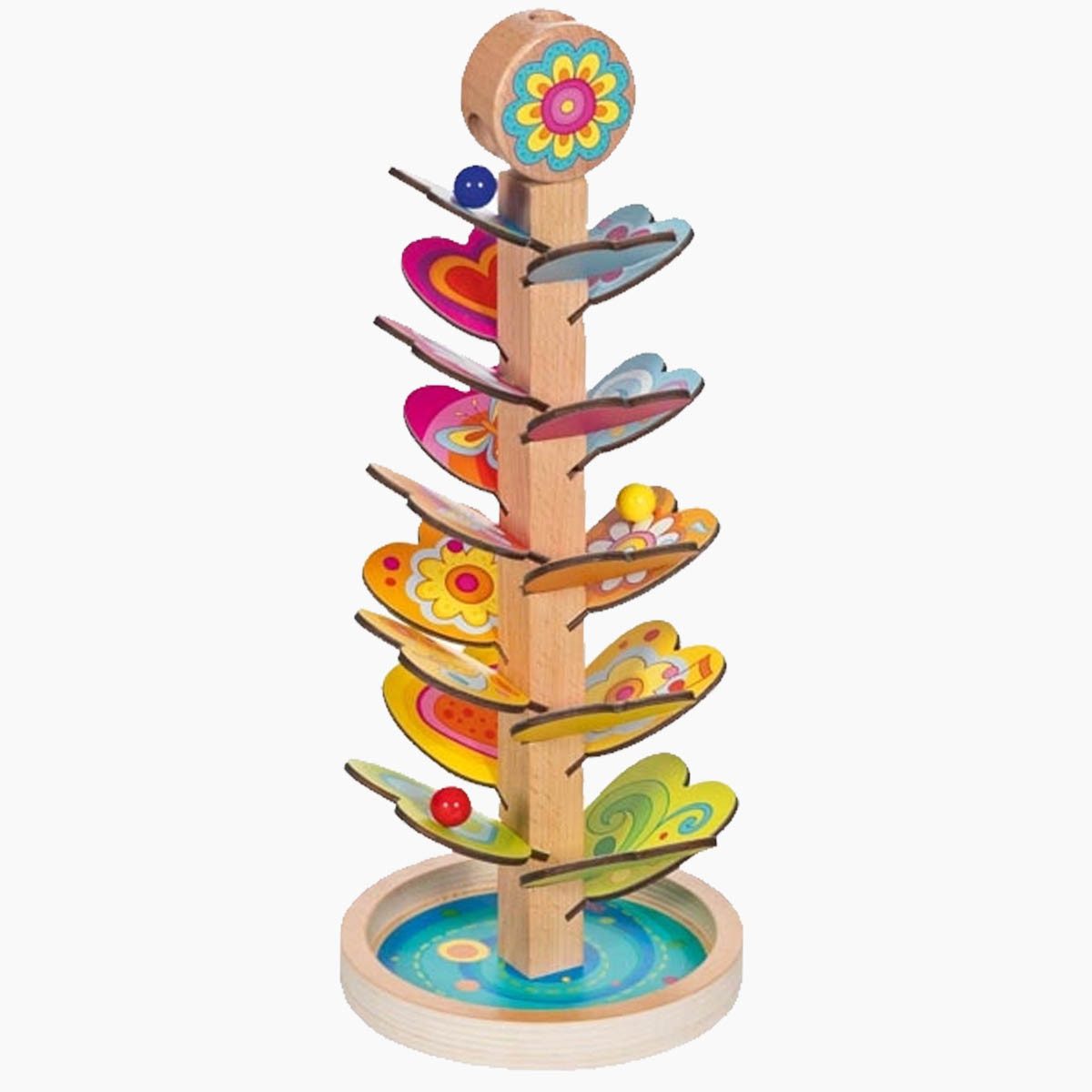 goki Spielzeug-Musikinstrument Murmelspiel Klangkaskade Sound, (packung, 4 tlg., set), Drei Glasmurmeln sorgen für den stimmigen Sound