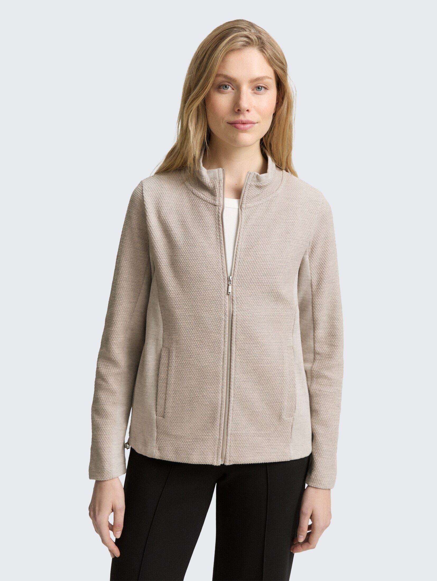 TOM TAILOR Sweatjacke Strick & Sweatshirts Sweatjacke mit Stehkragen günstig online kaufen