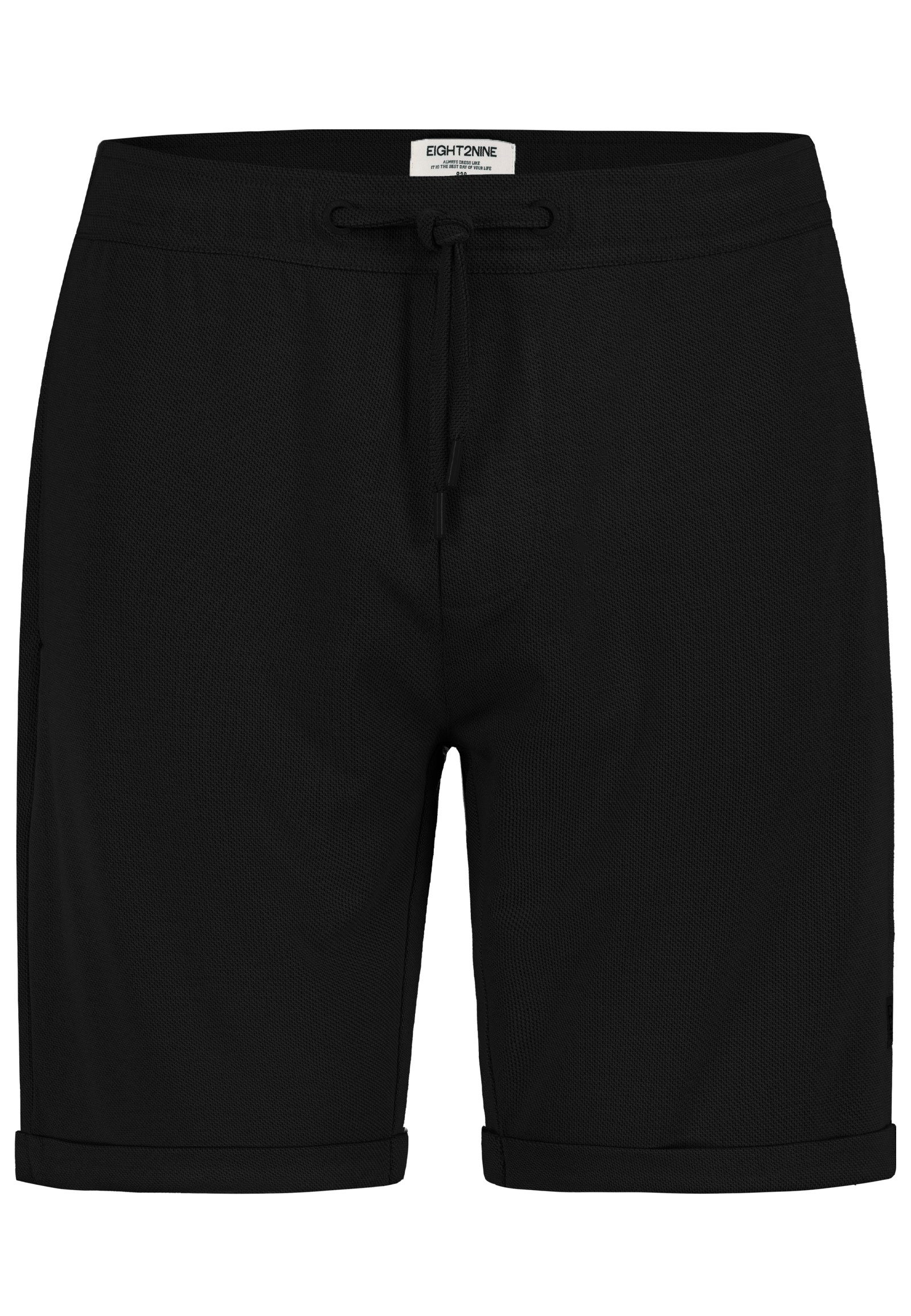 Eight2Nine Sweatshorts Tunnelzug Bund Seitentaschen Regular Fit Modern Komfort für Herren (1-tlg) Normal Fit Einfarbig elastisch Kordelzug Casual-Style