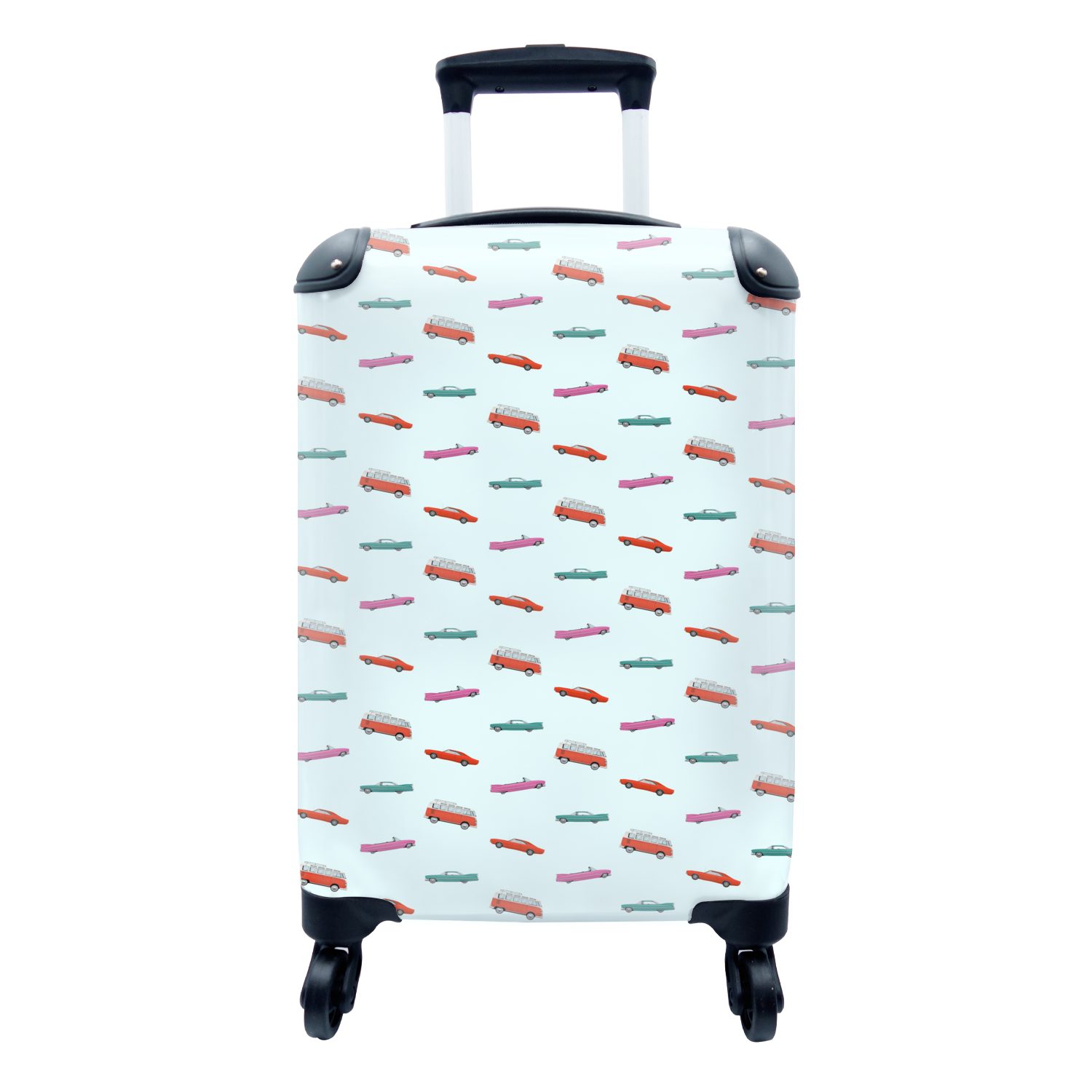 MuchoWow Handgepäckkoffer Auto - Farben - Muster, 4 Rollen, Reisetasche mit rollen, Handgepäck für Ferien, Trolley, Reisekoffer