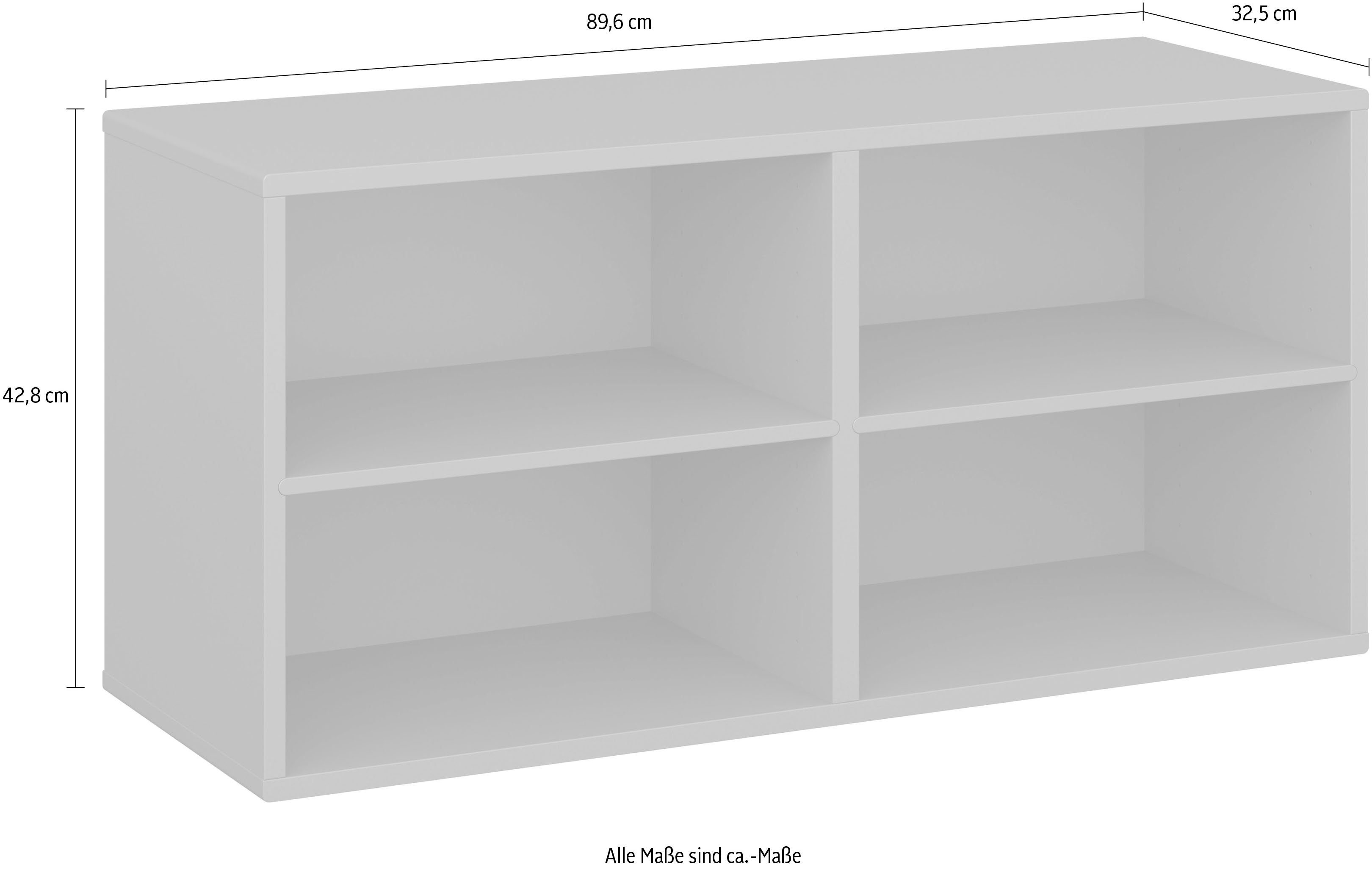 Hammel Furniture Breite 002, by Weiß Wandmontage, 2 flexibel Hammel mit | 89,6 festen Regalböden, cm, Weiß Modul Regal Keep