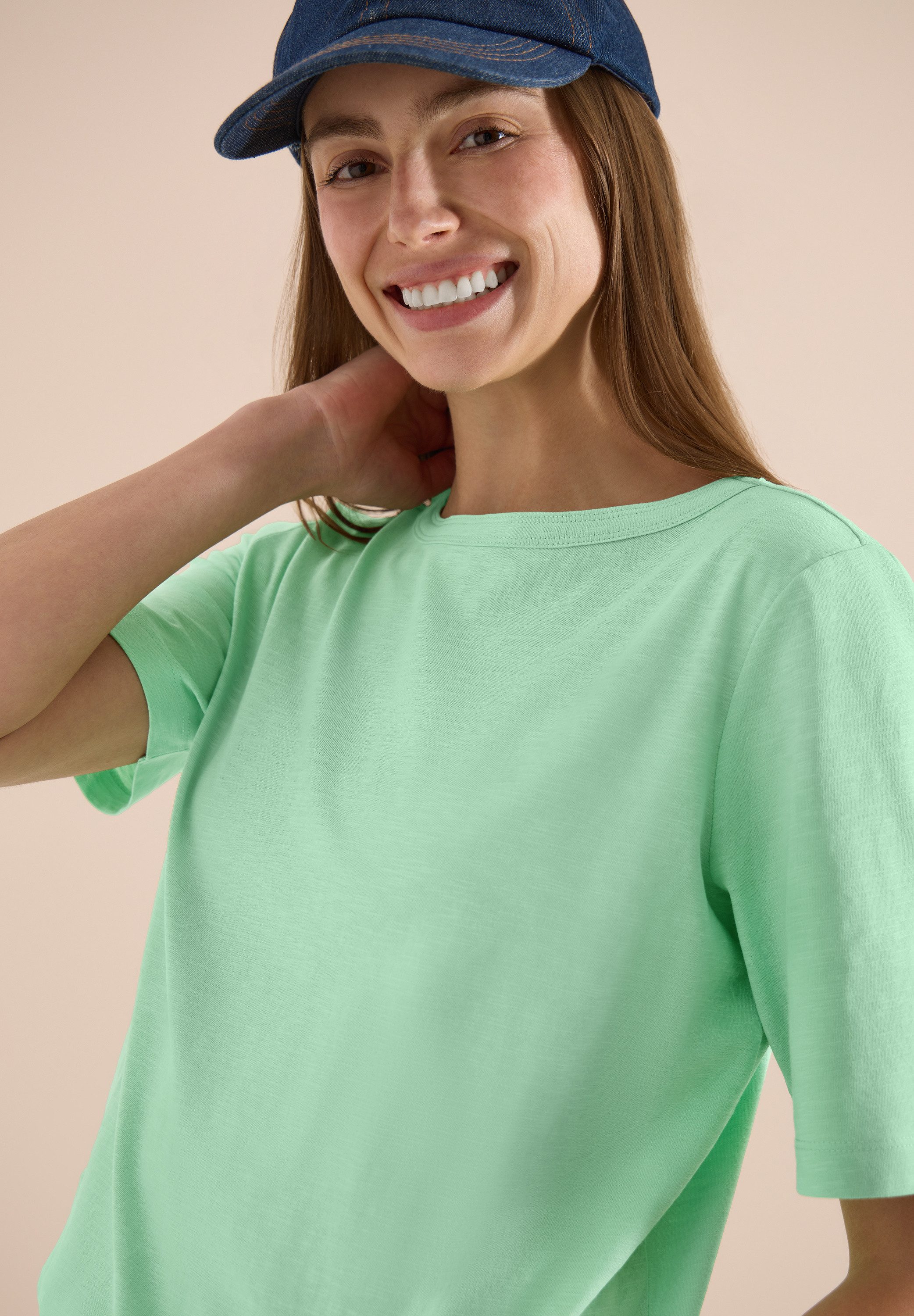 CECIL Kurzarmshirt aus weicher Baumwolle