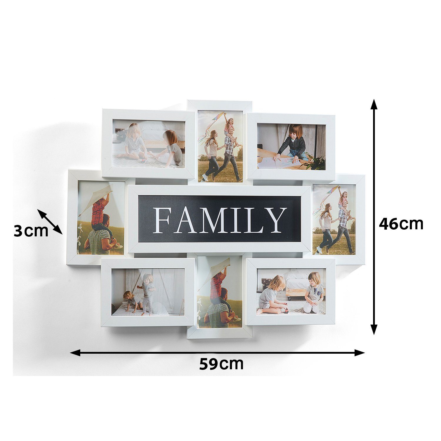 Kobolo Bilderrahmen Collage Bilderhalter Format Stück) FAMILY für weiß (1 10x15cm, für Bilder 8