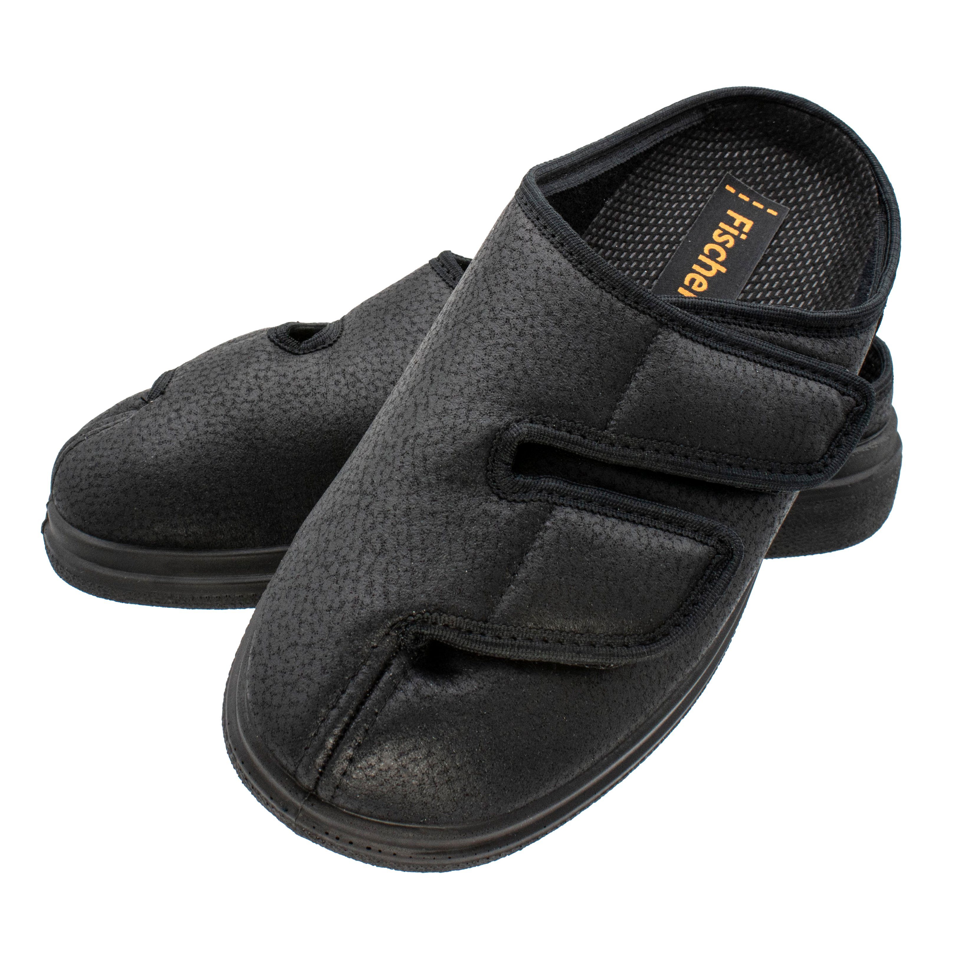 Fischer-Markenschuh Ortho Hausschuh Pantoffel, Weite K, Klettverschlüsse, Einlegesohle herausnehmbar